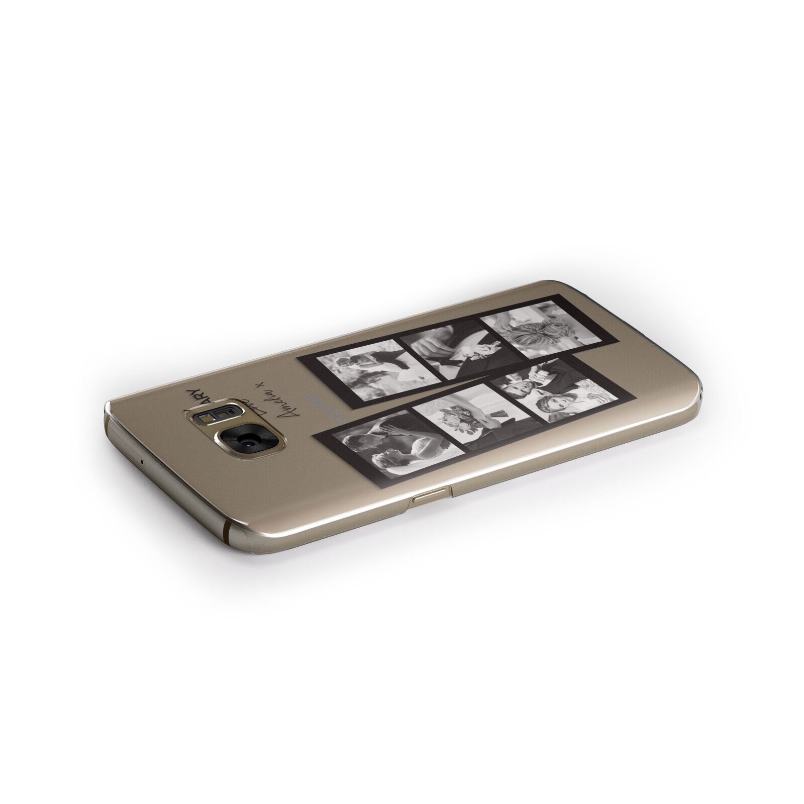 Monochrome Anniversary Photo Strip with Name Samsung Galaxy Case Side Close Up