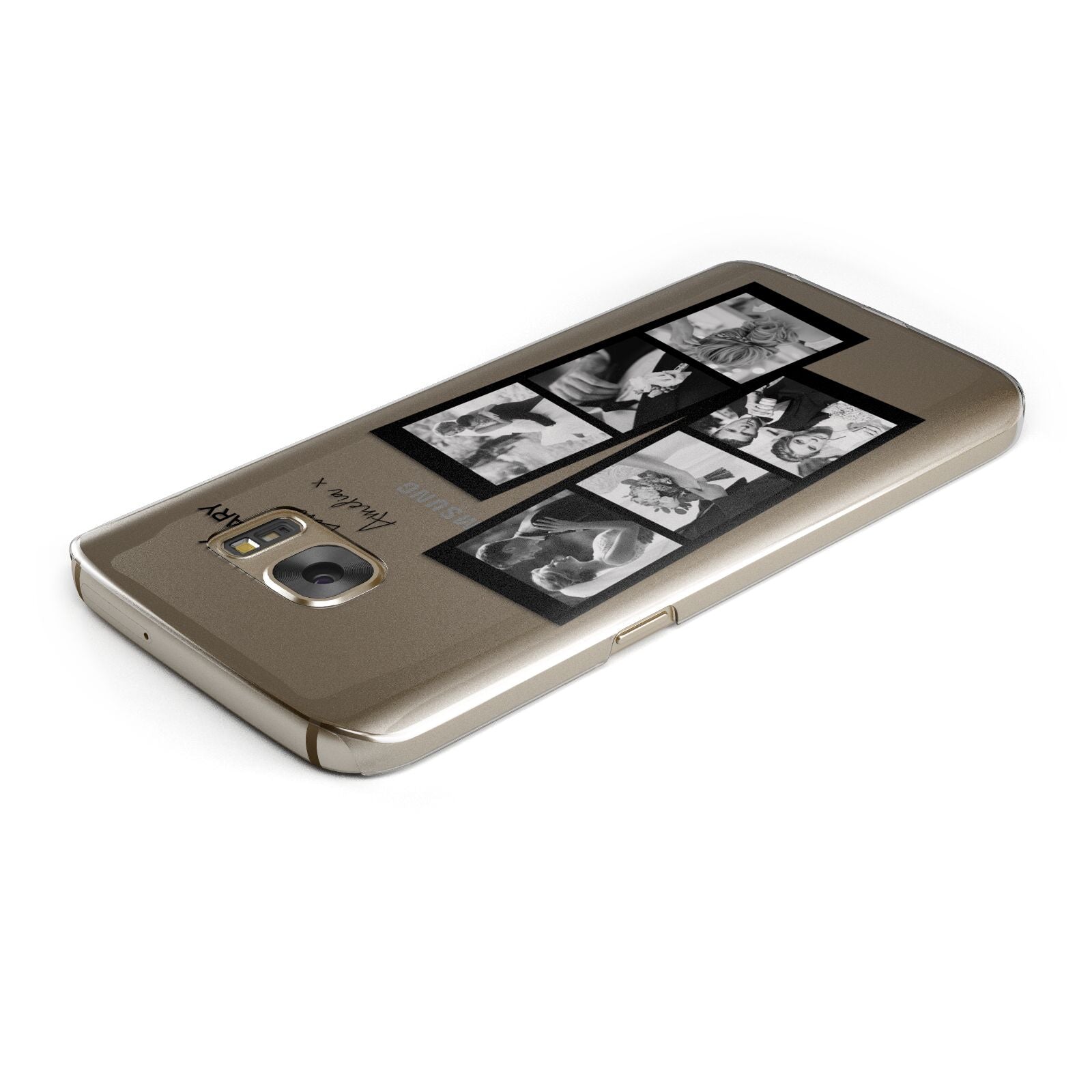 Monochrome Anniversary Photo Strip with Name Samsung Galaxy Case Top Cutout