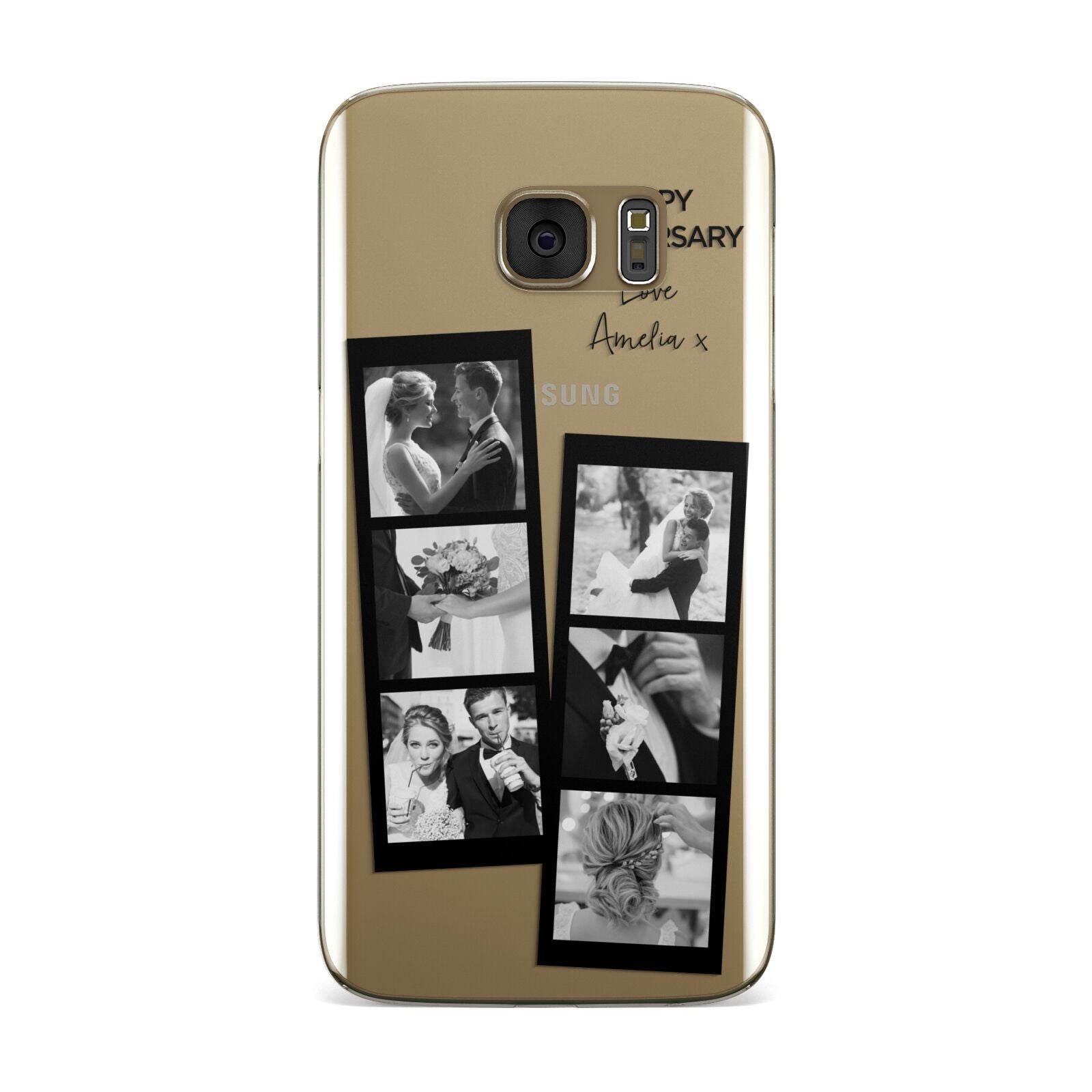 Monochrome Anniversary Photo Strip with Name Samsung Galaxy Case