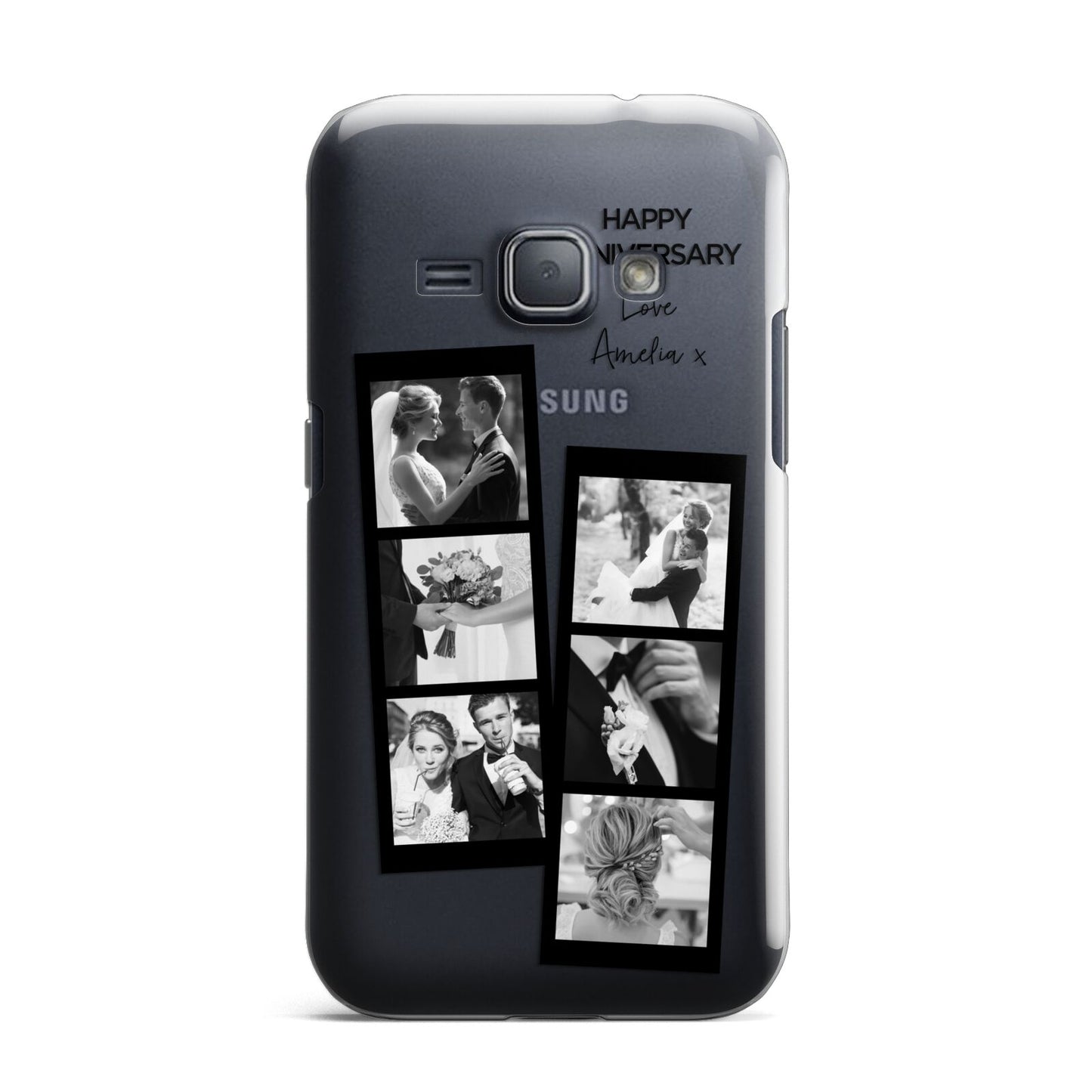 Monochrome Anniversary Photo Strip with Name Samsung Galaxy J1 2016 Case