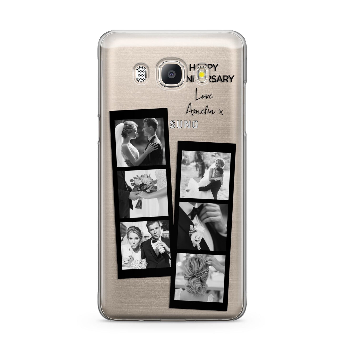 Monochrome Anniversary Photo Strip with Name Samsung Galaxy J5 2016 Case