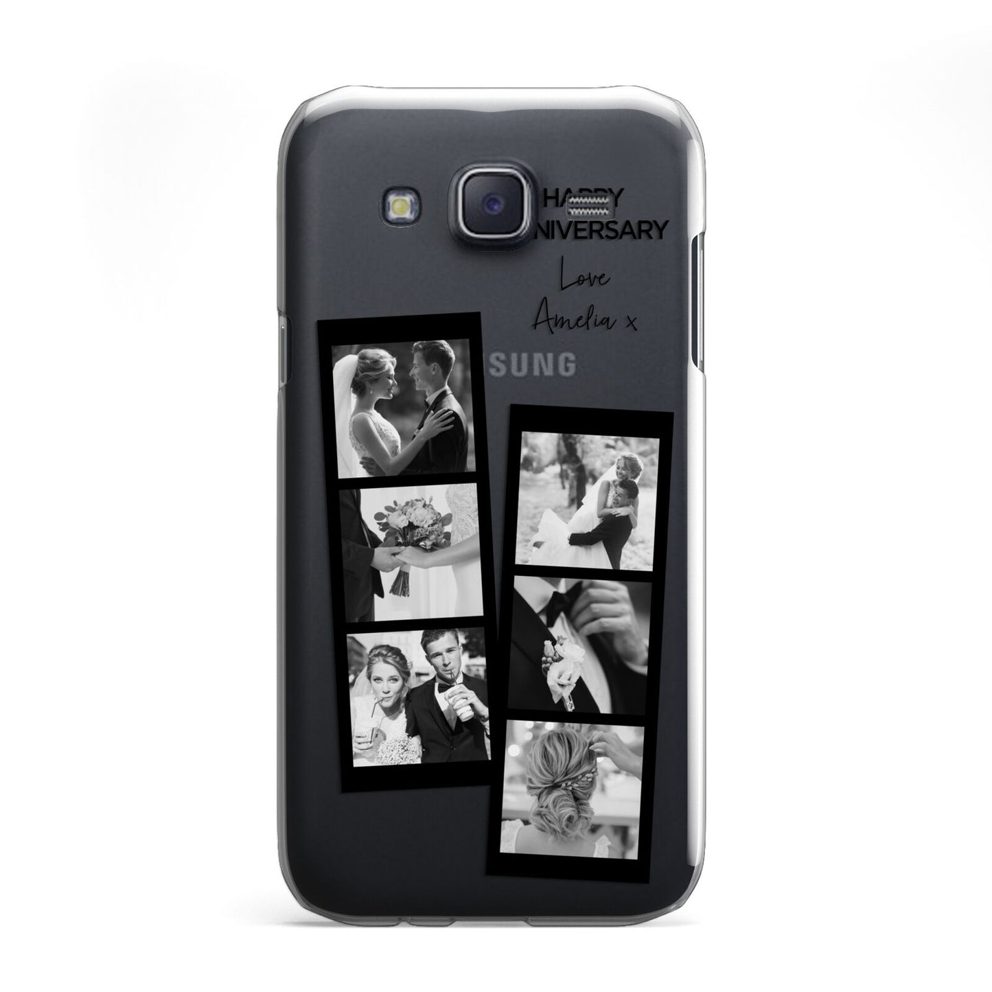 Monochrome Anniversary Photo Strip with Name Samsung Galaxy J5 Case