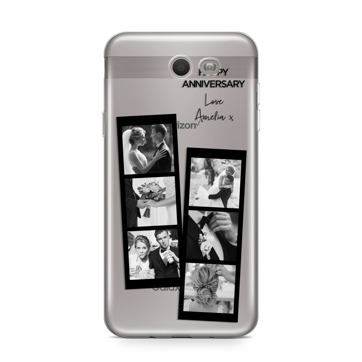 Monochrome Anniversary Photo Strip with Name Samsung Galaxy J7 2017 Case