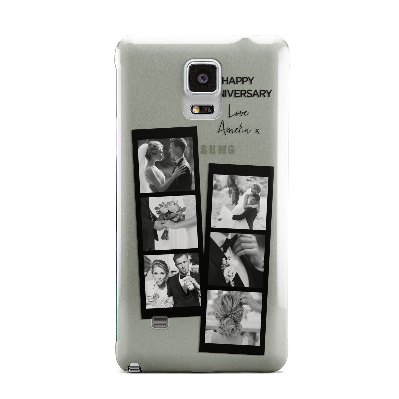 Monochrome Anniversary Photo Strip with Name Samsung Galaxy Note 4 Case