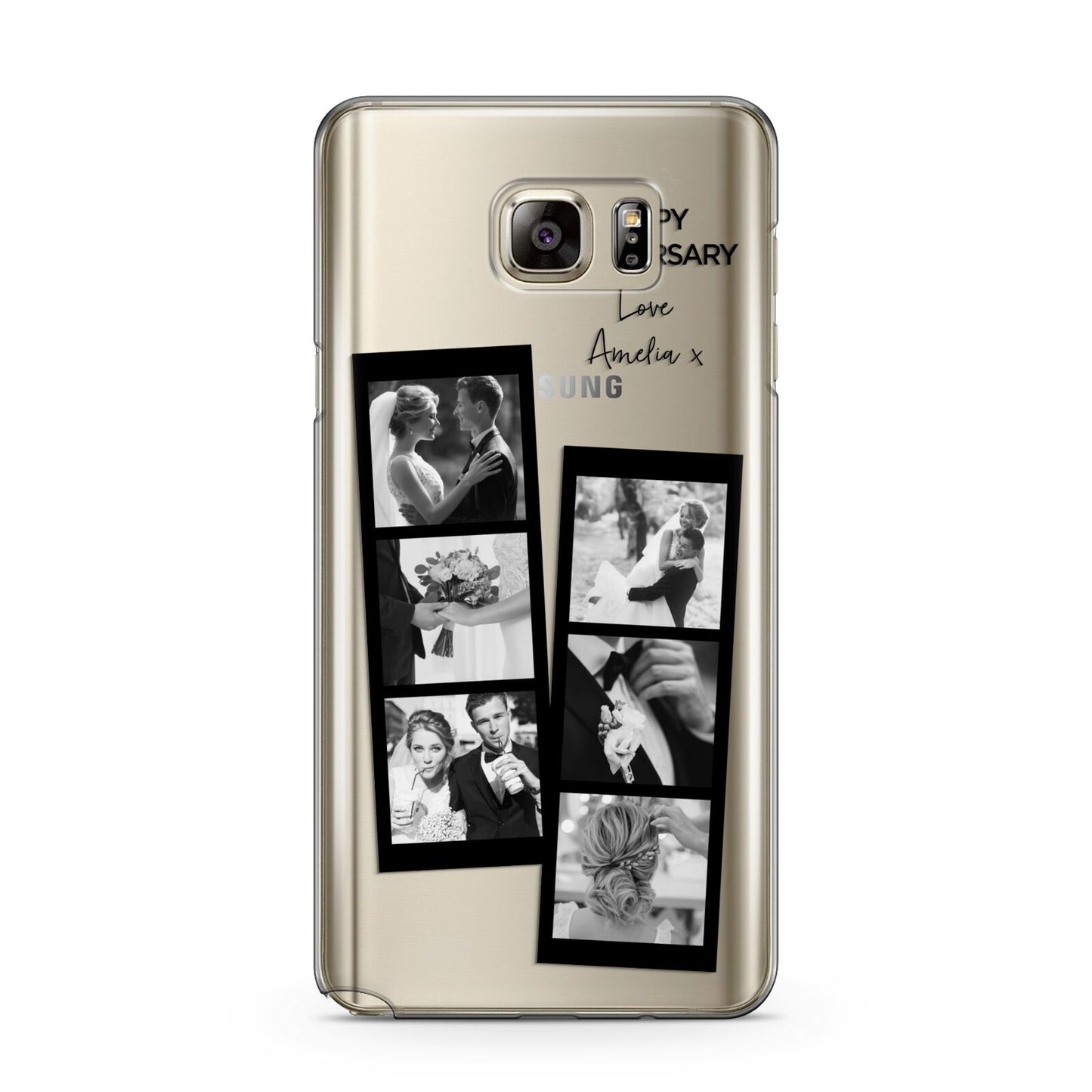 Monochrome Anniversary Photo Strip with Name Samsung Galaxy Note 5 Case