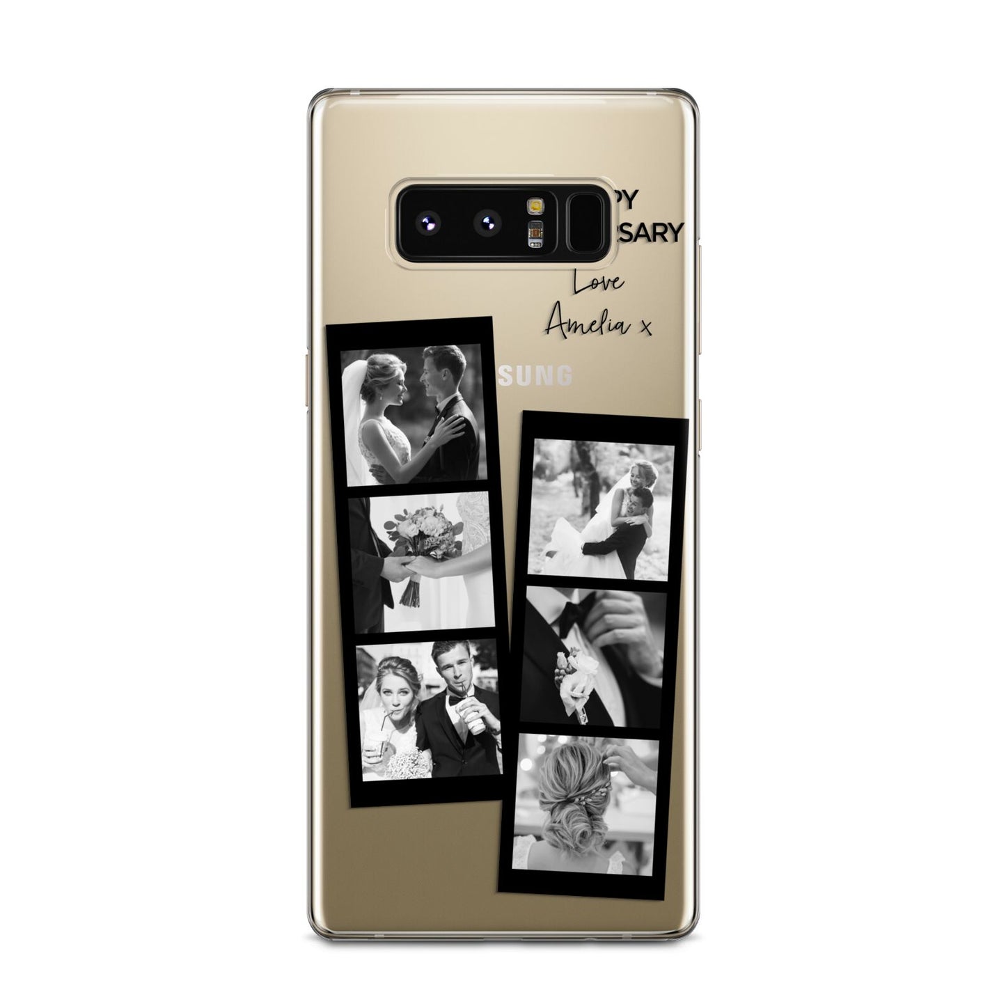 Monochrome Anniversary Photo Strip with Name Samsung Galaxy Note 8 Case