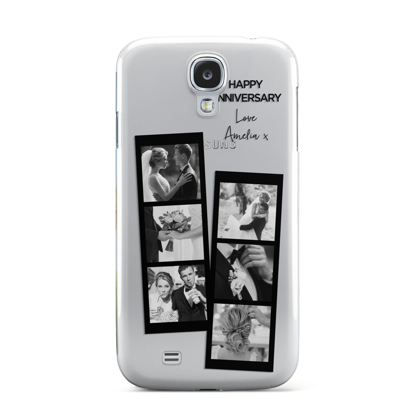 Monochrome Anniversary Photo Strip with Name Samsung Galaxy S4 Case