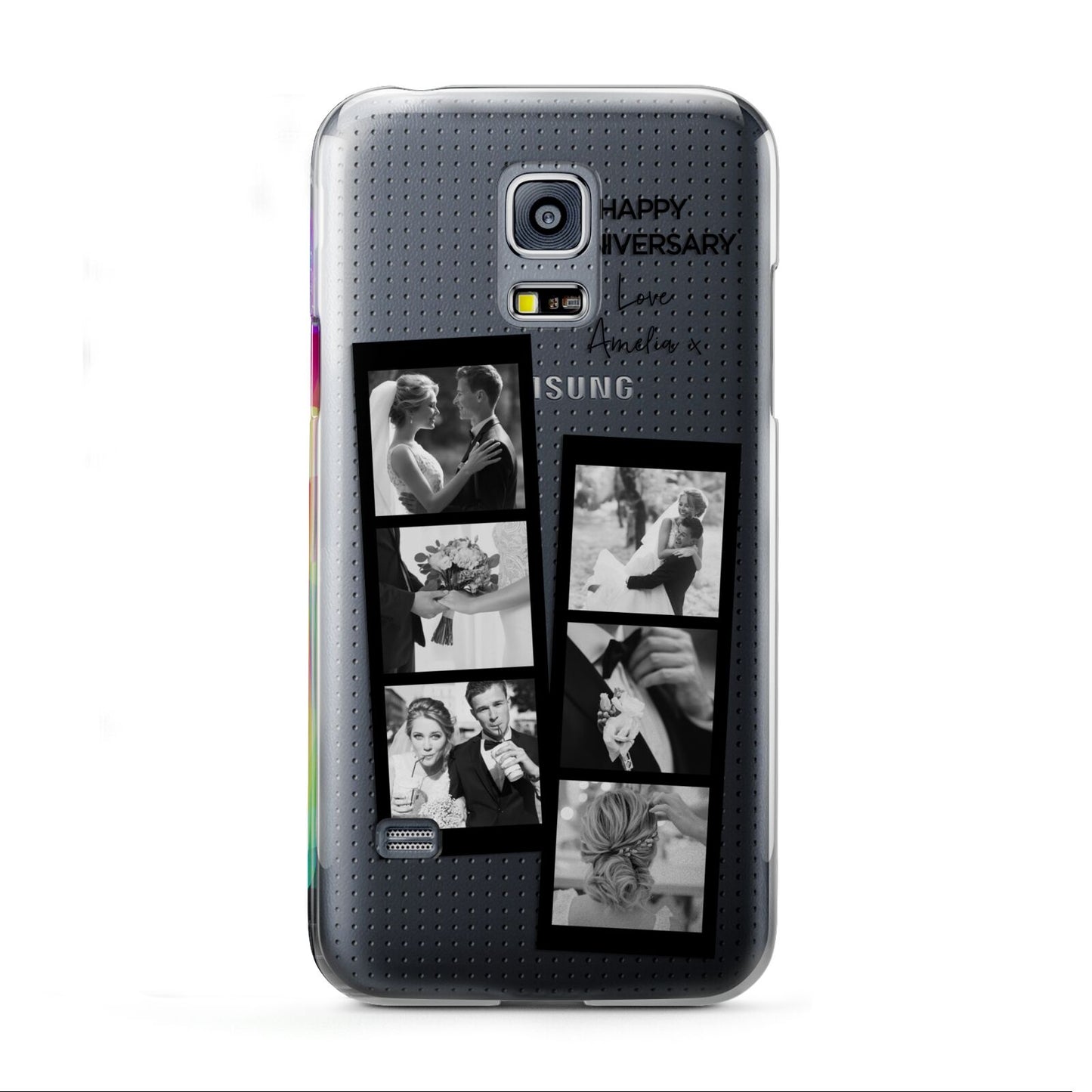 Monochrome Anniversary Photo Strip with Name Samsung Galaxy S5 Mini Case