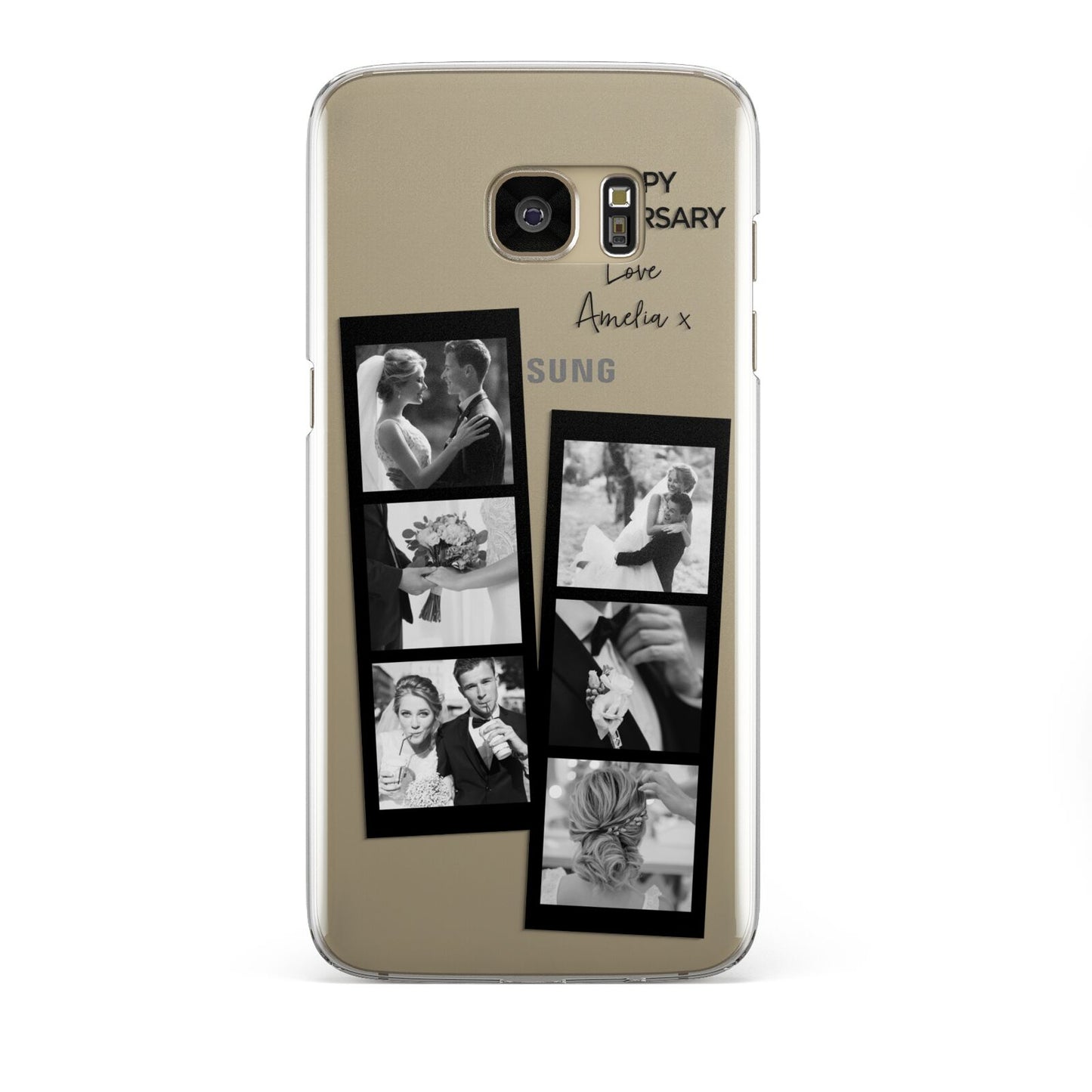 Monochrome Anniversary Photo Strip with Name Samsung Galaxy S7 Edge Case