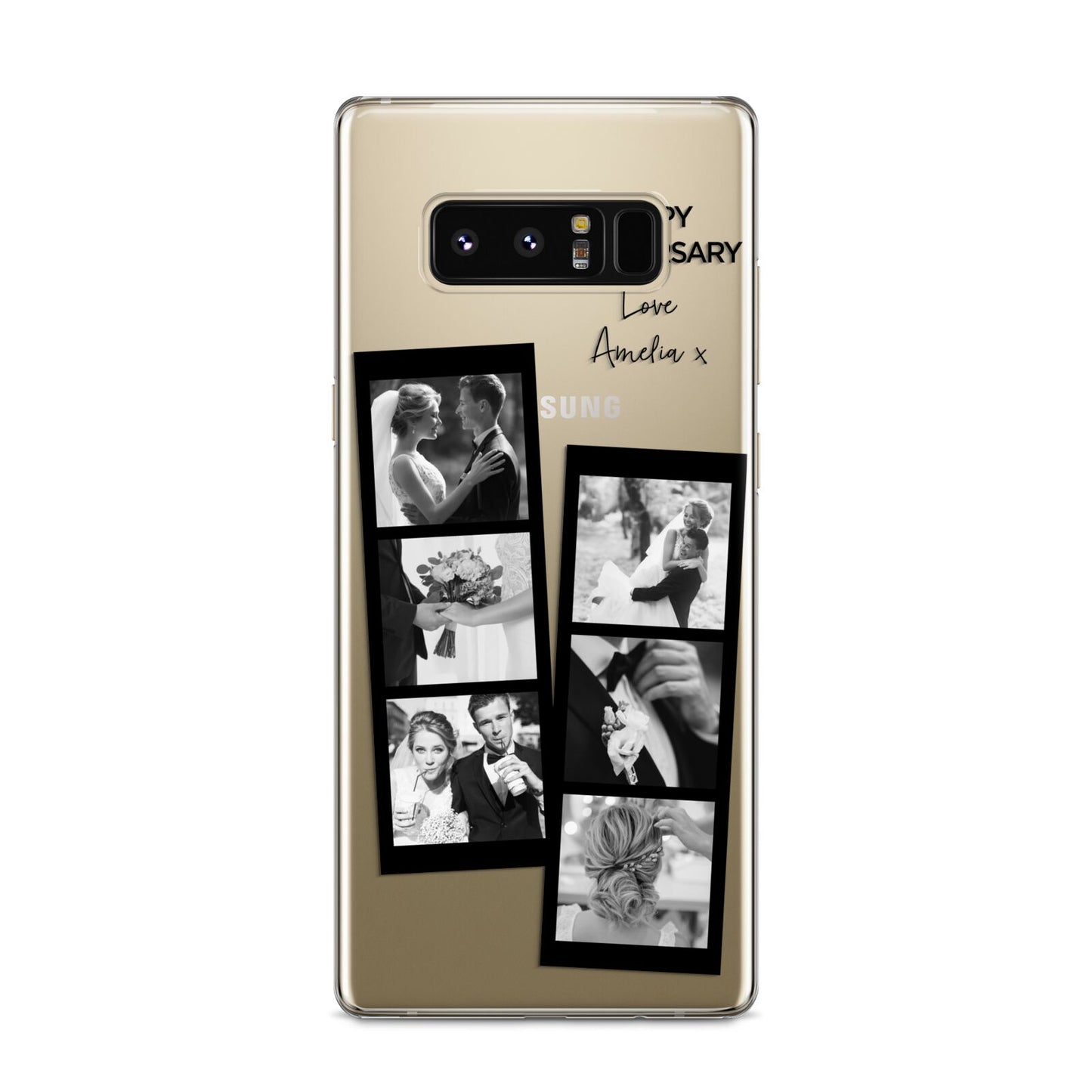 Monochrome Anniversary Photo Strip with Name Samsung Galaxy S8 Case