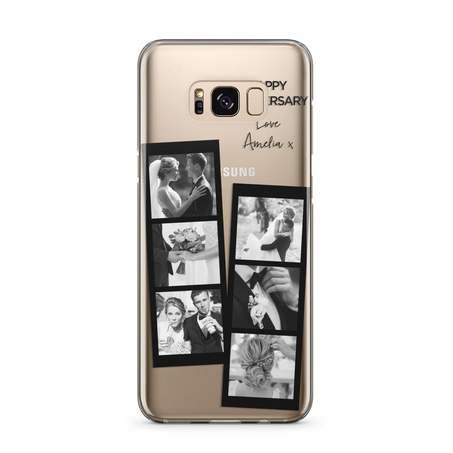 Monochrome Anniversary Photo Strip with Name Samsung Galaxy S8 Plus Case