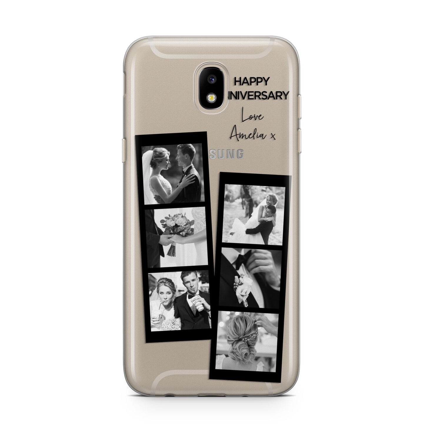 Monochrome Anniversary Photo Strip with Name Samsung J5 2017 Case