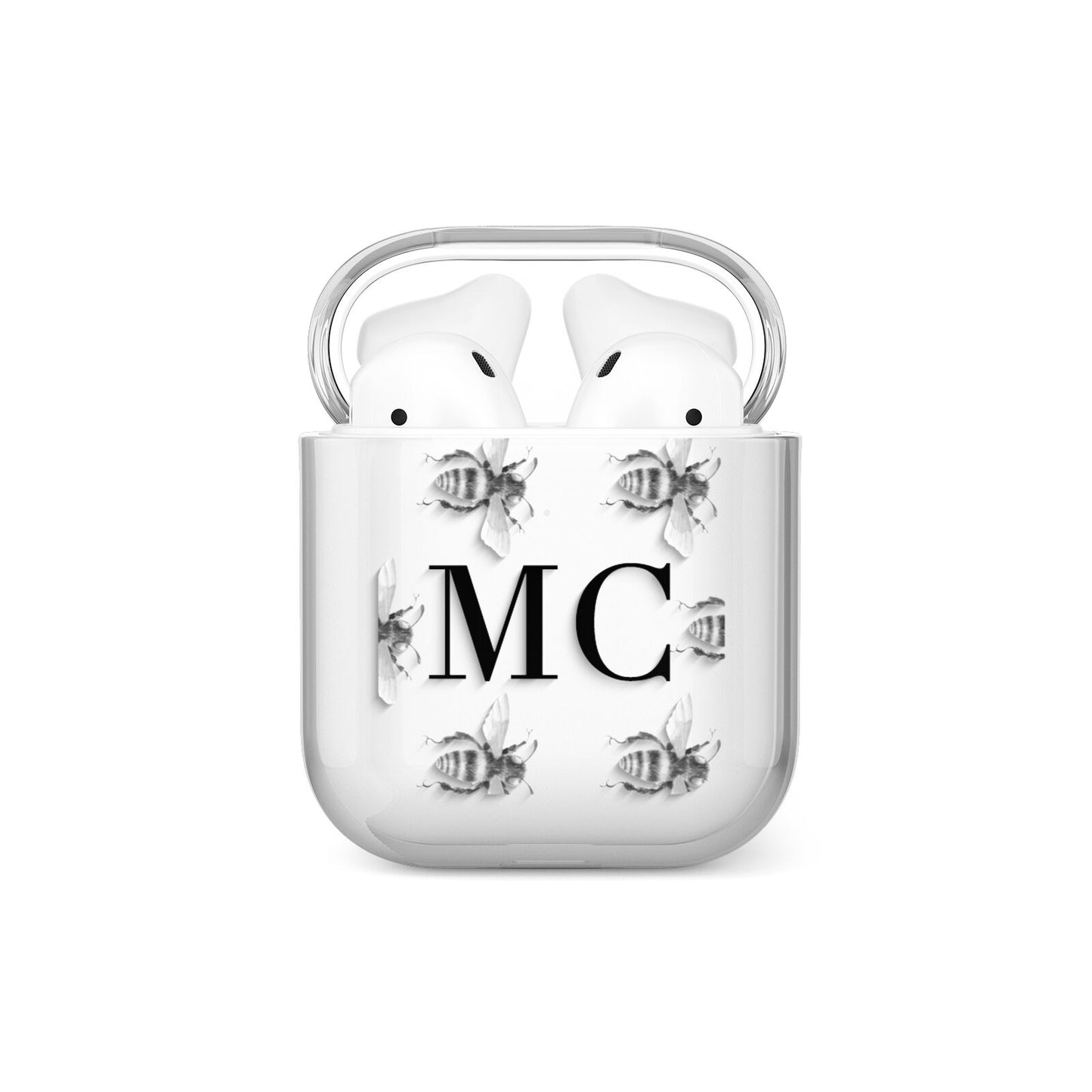 Monochrome Bees with Monogram AirPods Case