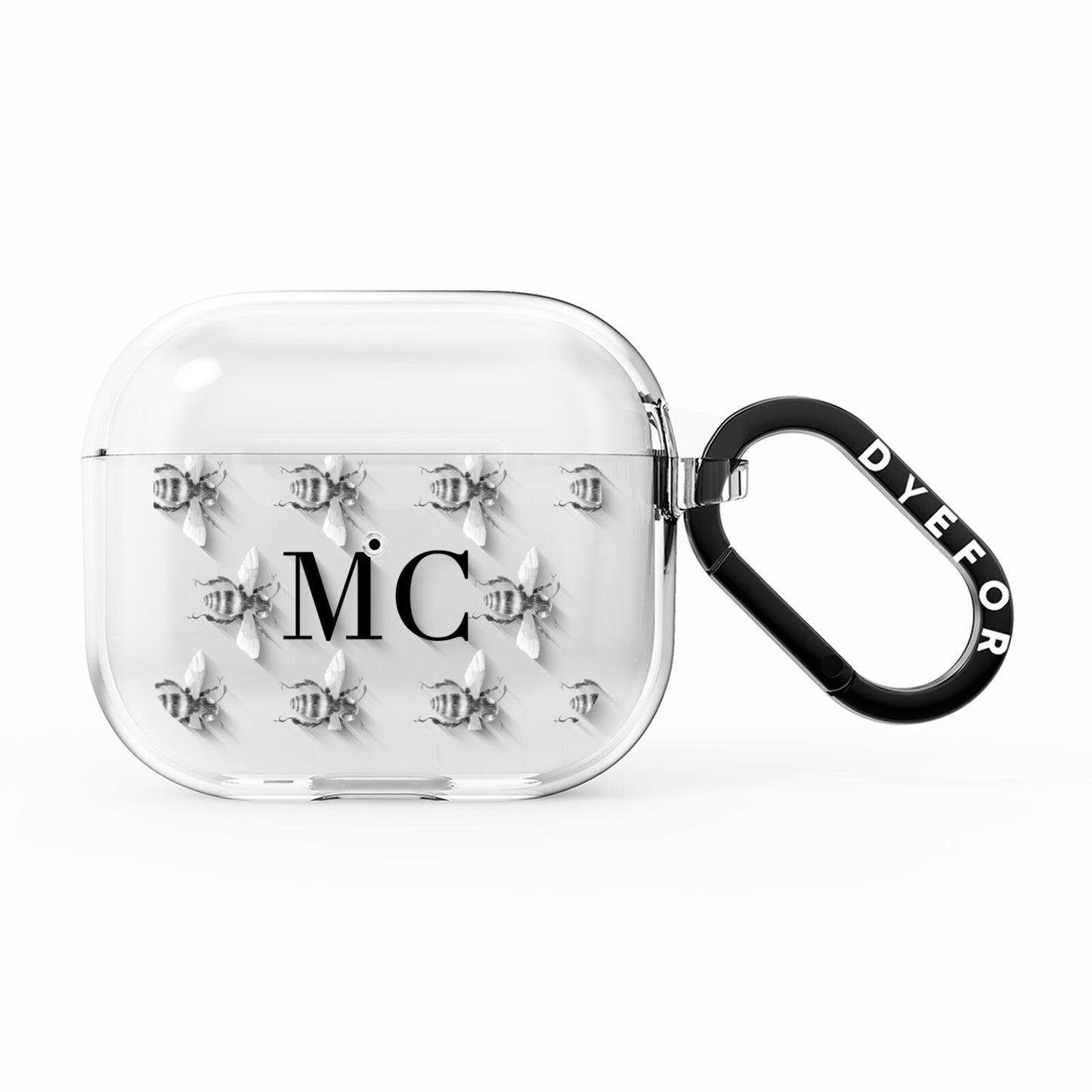 Monochrome Bees with Monogram AirPods Clear Case 3rd Gen