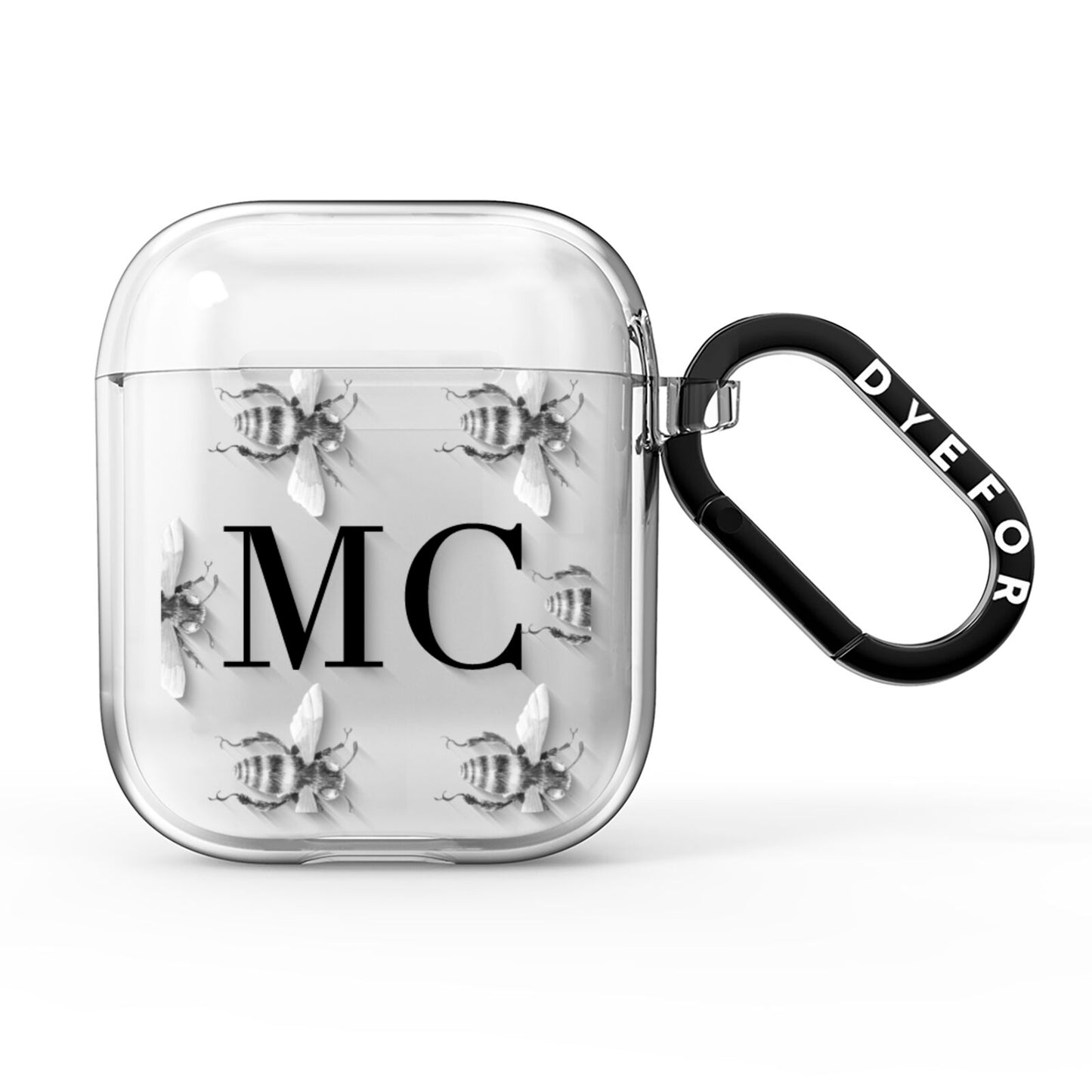 Monochrome Bees with Monogram AirPods Clear Case