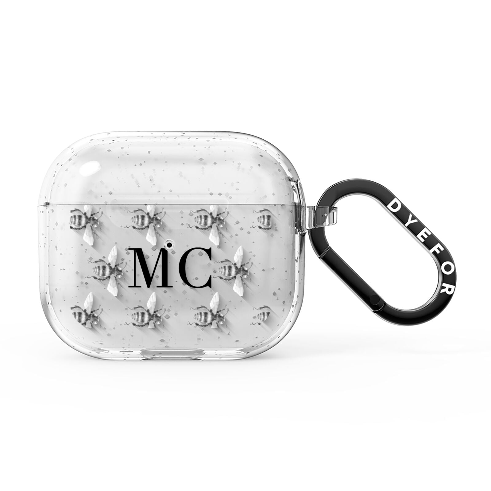 Monochrome Bees with Monogram AirPods Glitter Case 3rd Gen