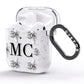 Monochrome Bees with Monogram AirPods Glitter Case Side Image