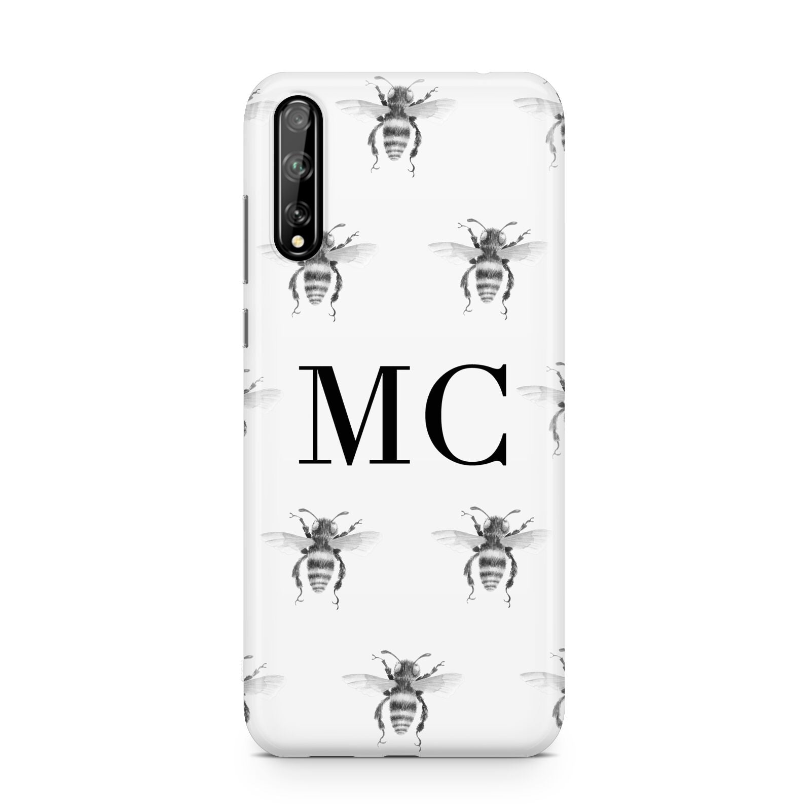 Monochrome Bees with Monogram Huawei Enjoy 10s Phone Case