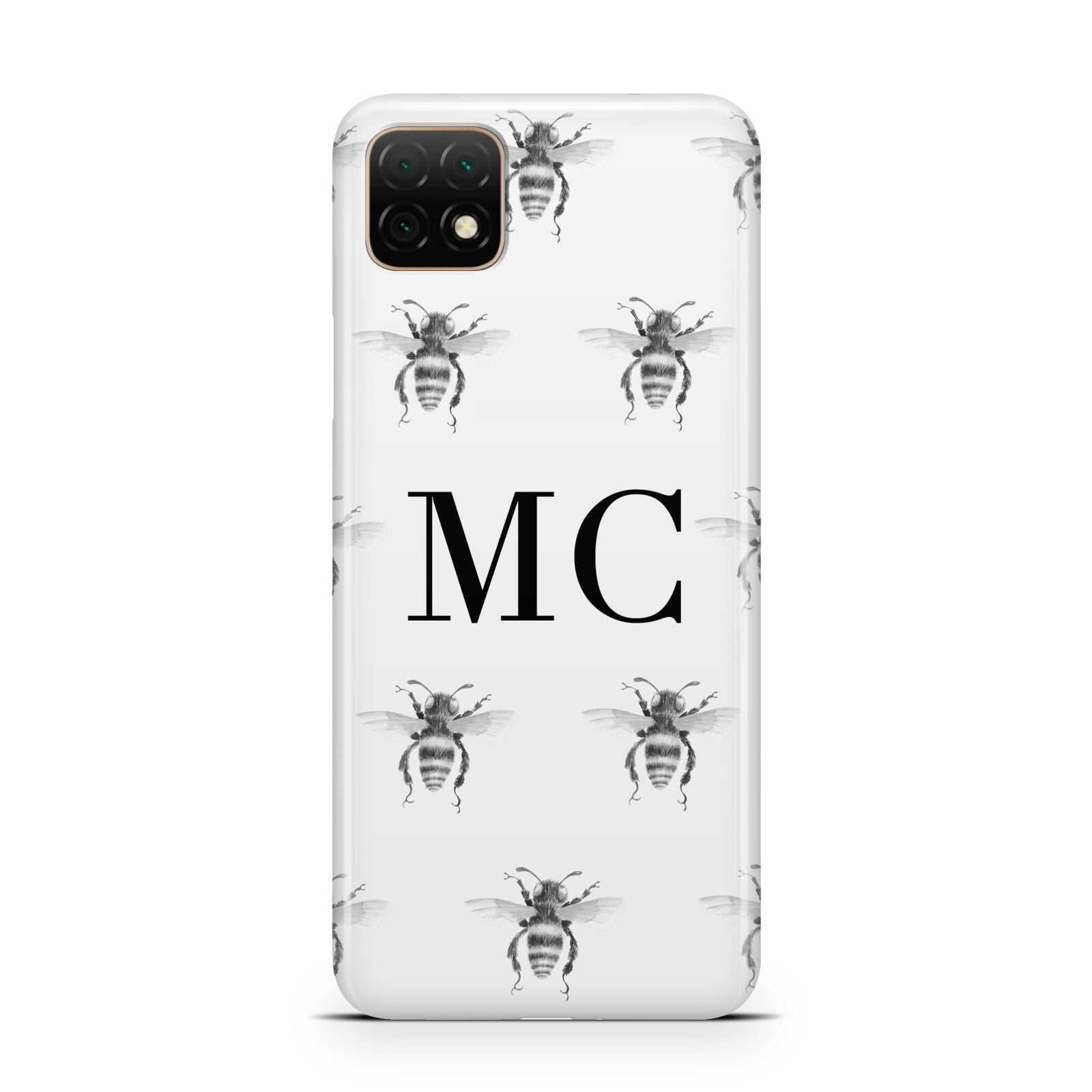 Monochrome Bees with Monogram Huawei Enjoy 20 Phone Case