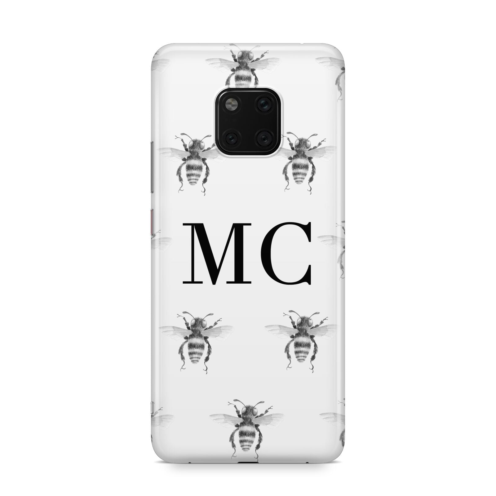 Monochrome Bees with Monogram Huawei Mate 20 Pro Phone Case