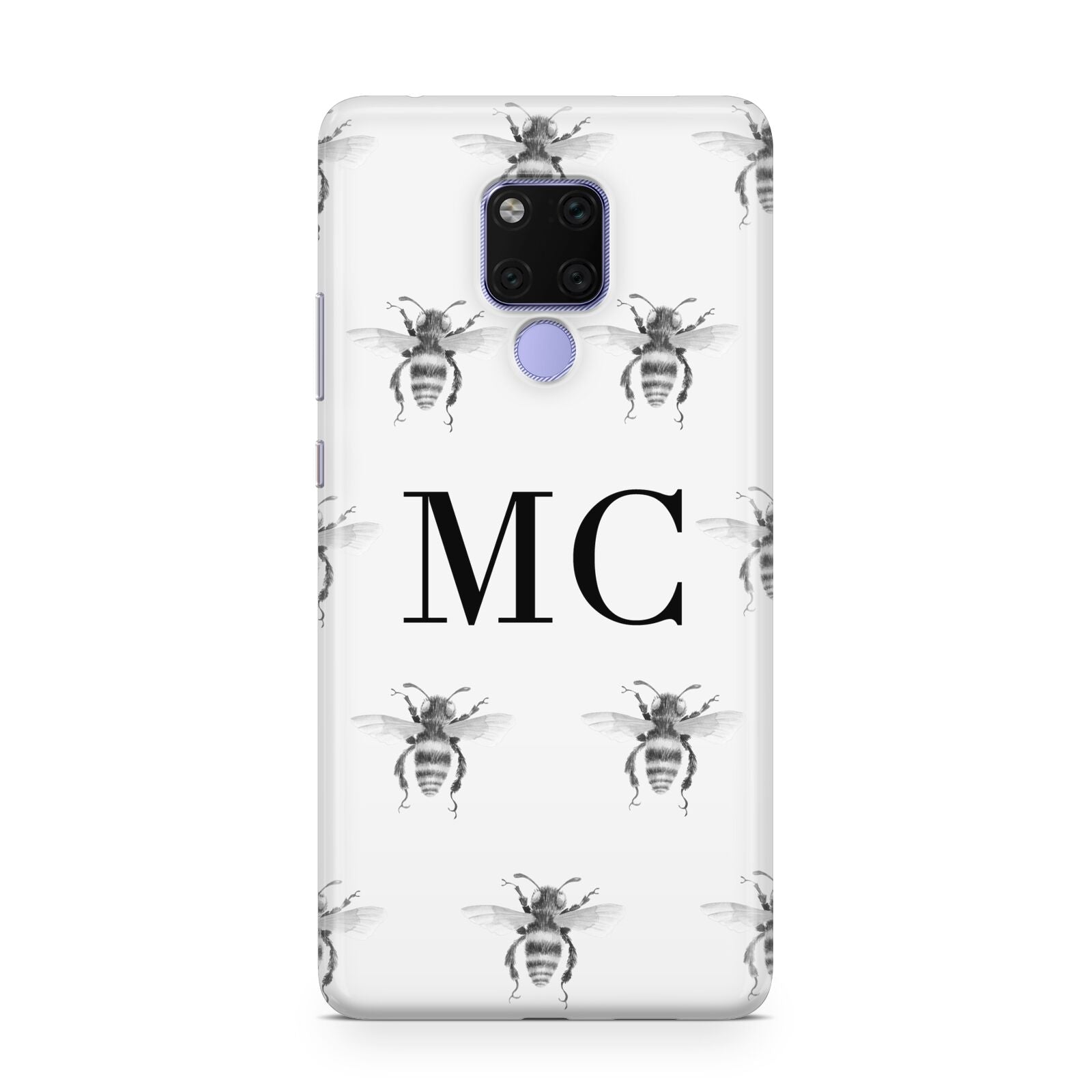 Monochrome Bees with Monogram Huawei Mate 20X Phone Case