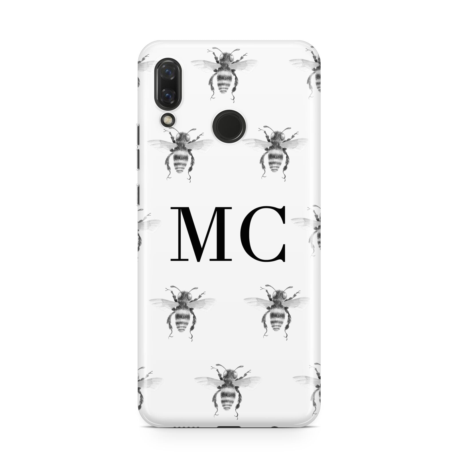 Monochrome Bees with Monogram Huawei Nova 3 Phone Case