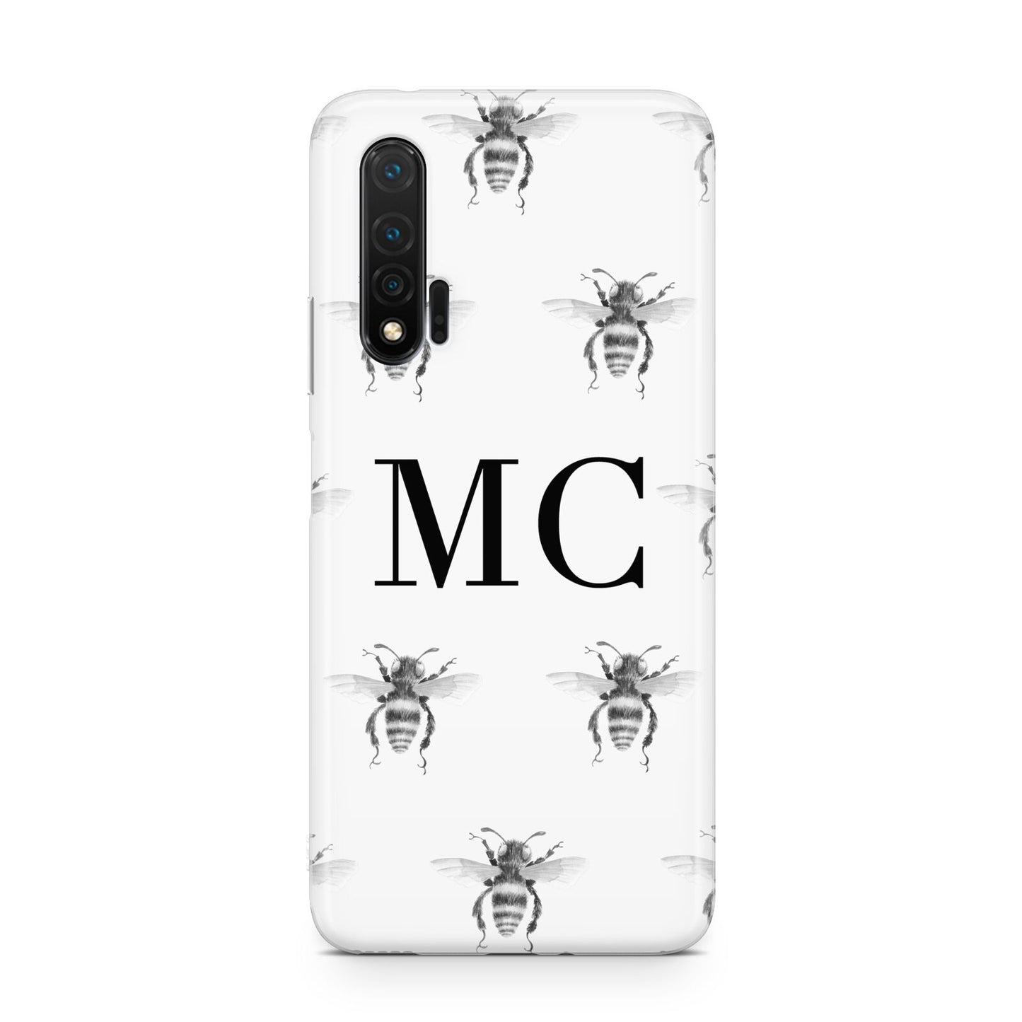 Monochrome Bees with Monogram Huawei Nova 6 Phone Case