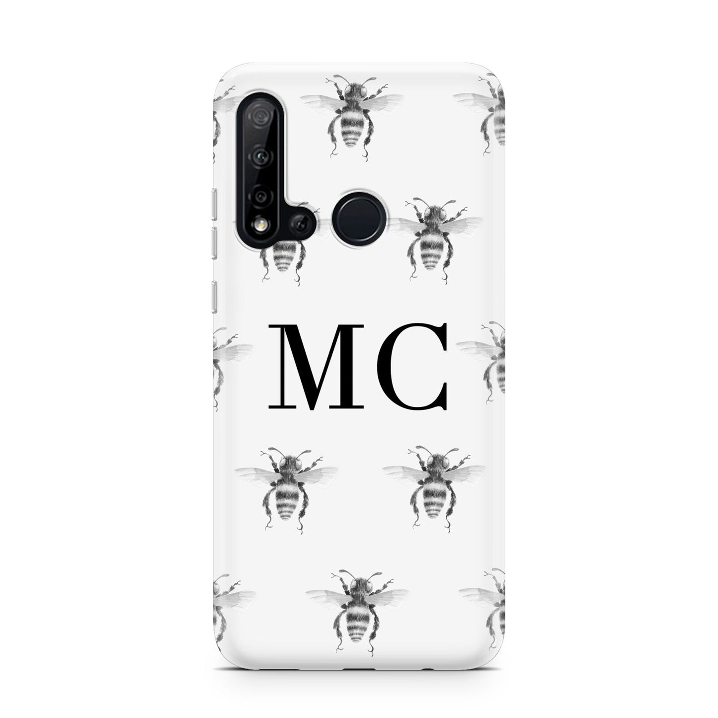 Monochrome Bees with Monogram Huawei P20 Lite 5G Phone Case