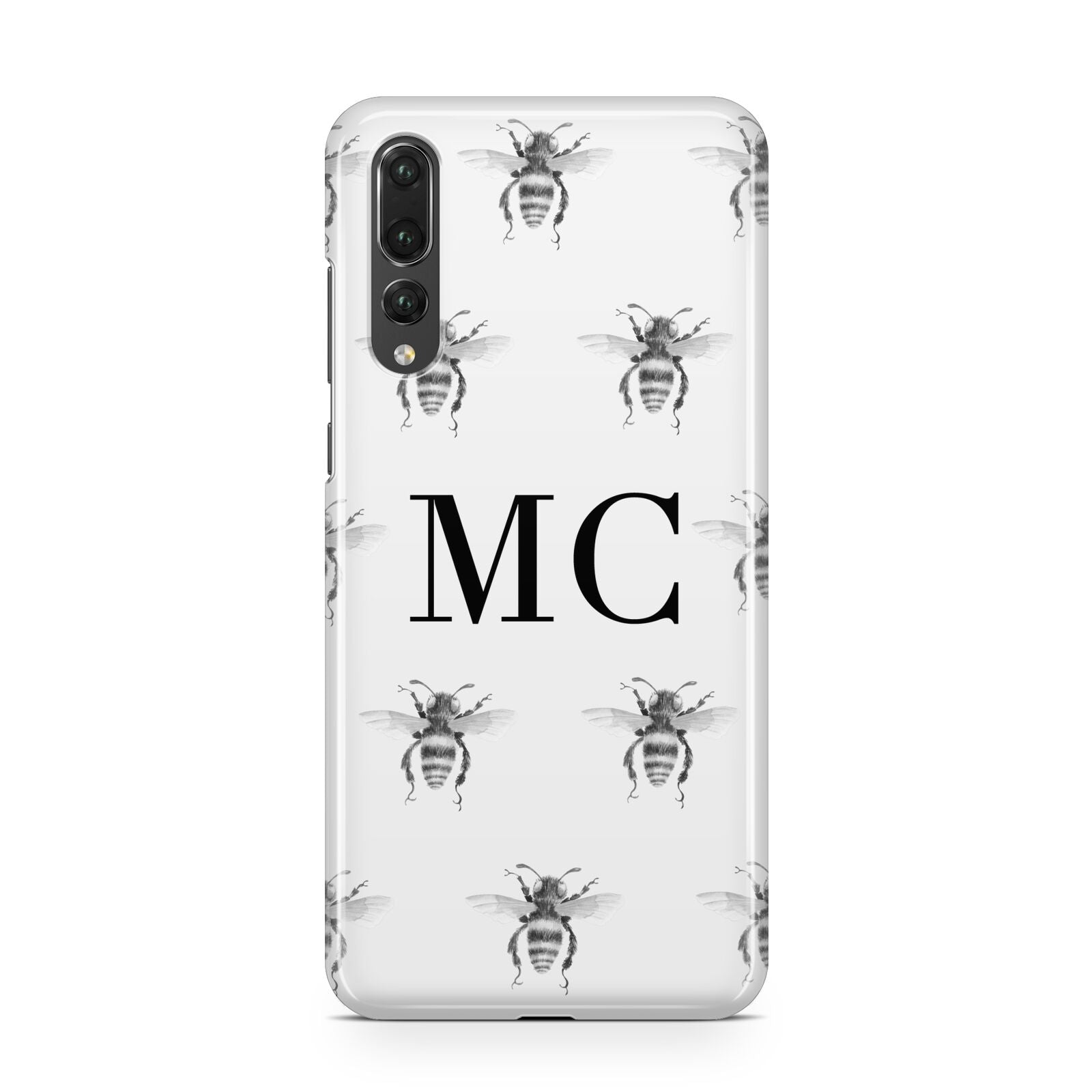 Monochrome Bees with Monogram Huawei P20 Pro Phone Case