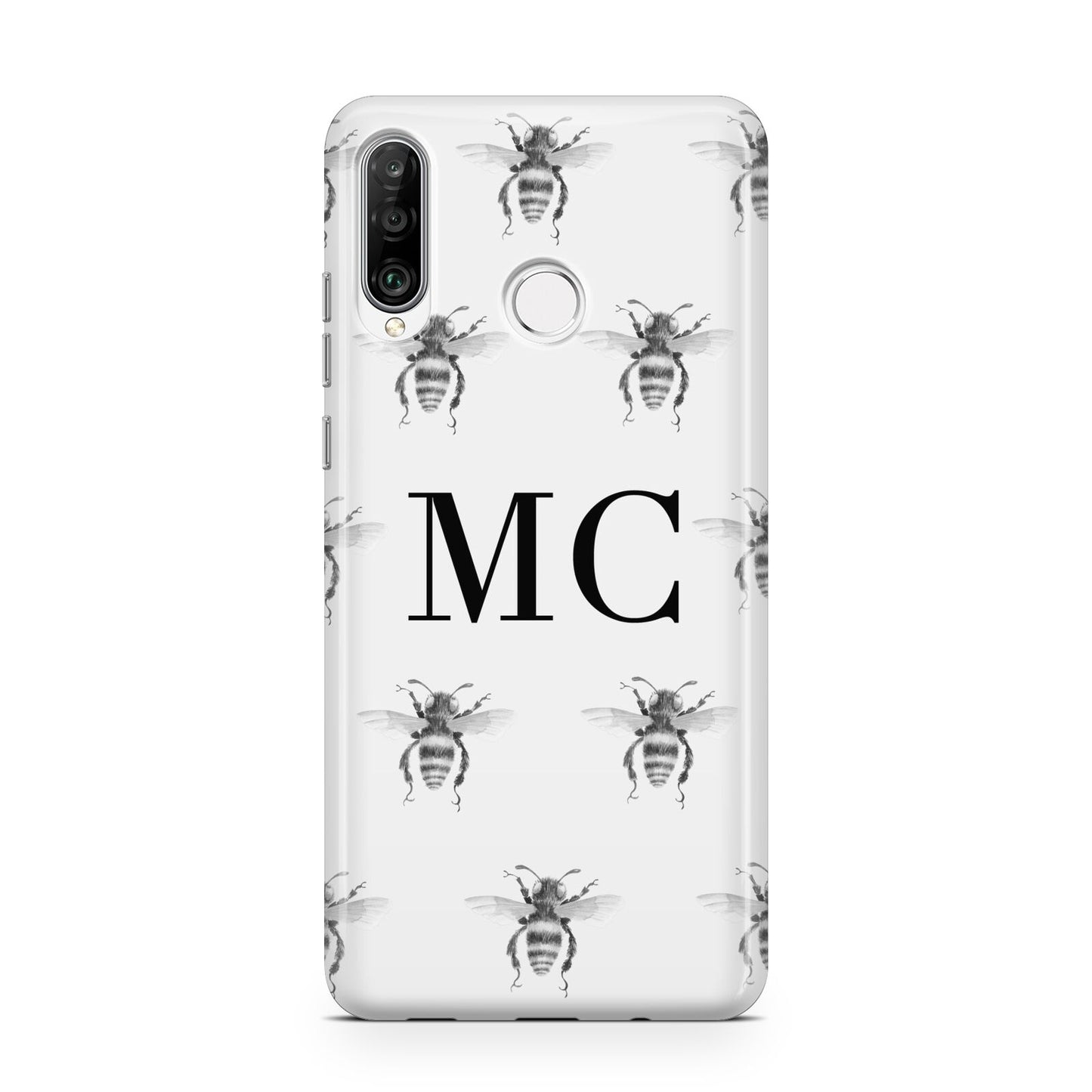 Monochrome Bees with Monogram Huawei P30 Lite Phone Case