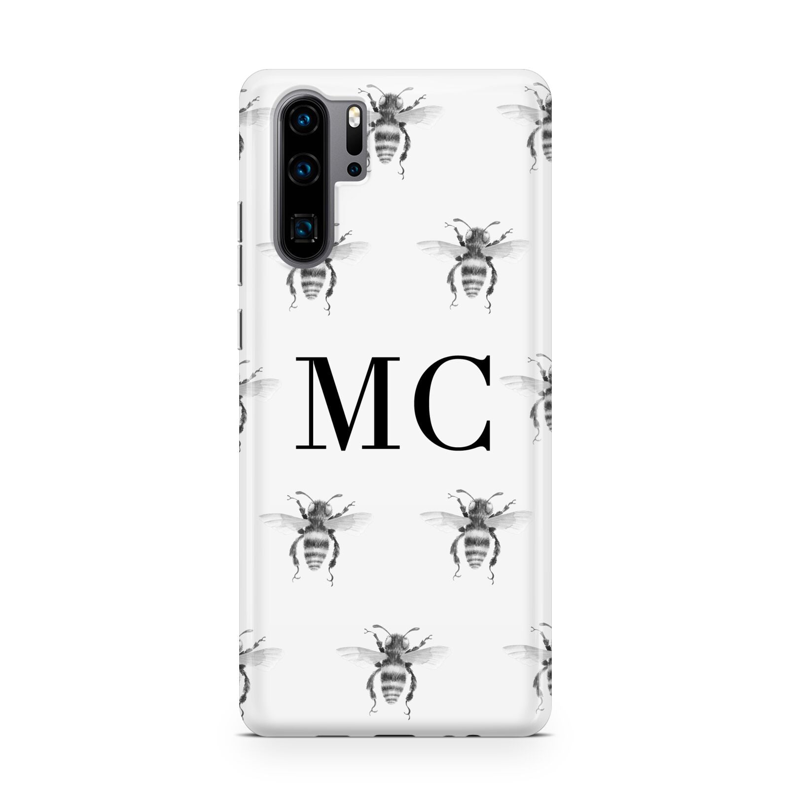 Monochrome Bees with Monogram Huawei P30 Pro Phone Case