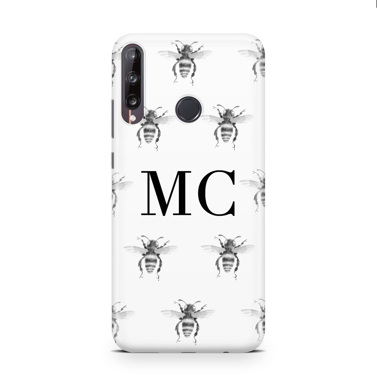 Monochrome Bees with Monogram Huawei P40 Lite E Phone Case