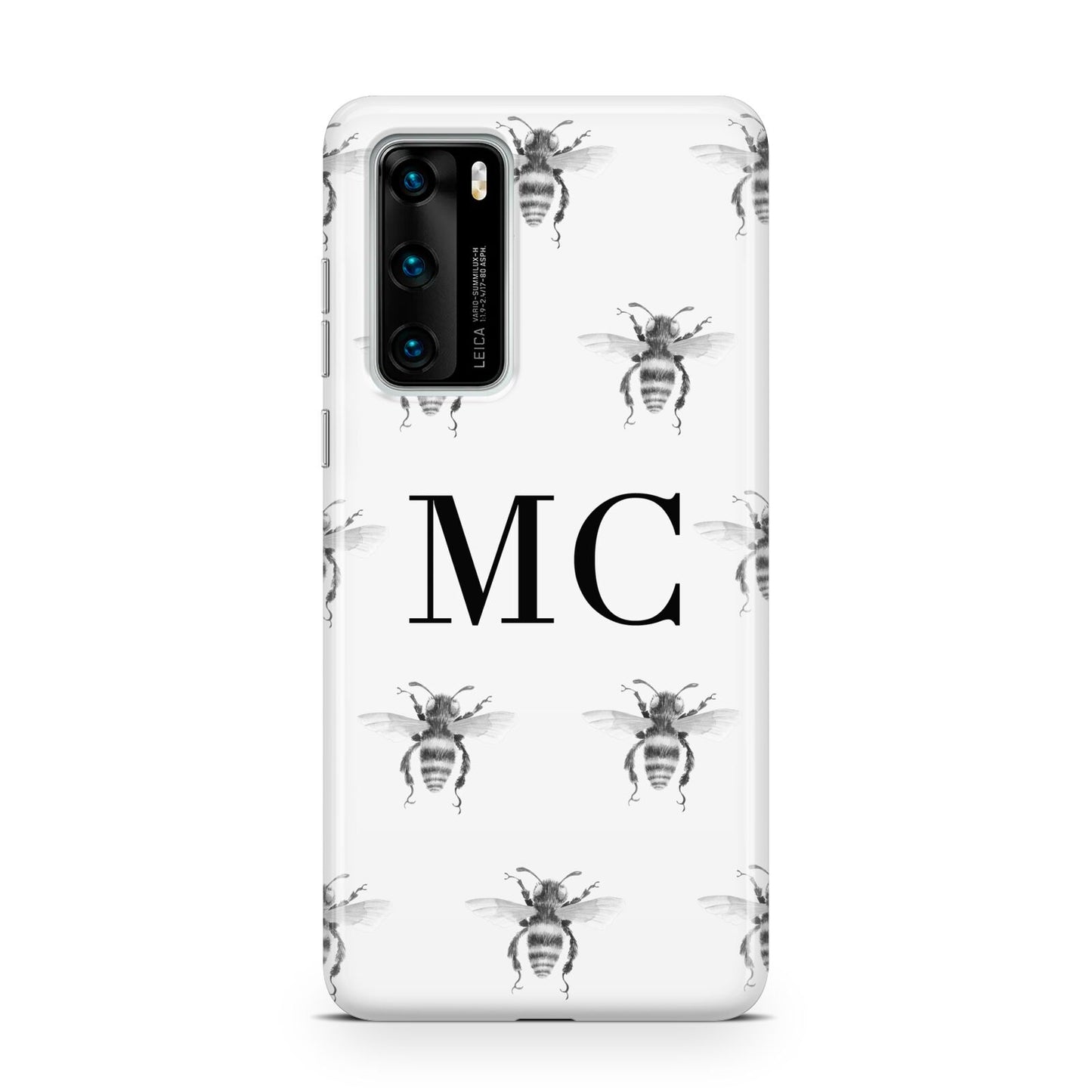 Monochrome Bees with Monogram Huawei P40 Phone Case