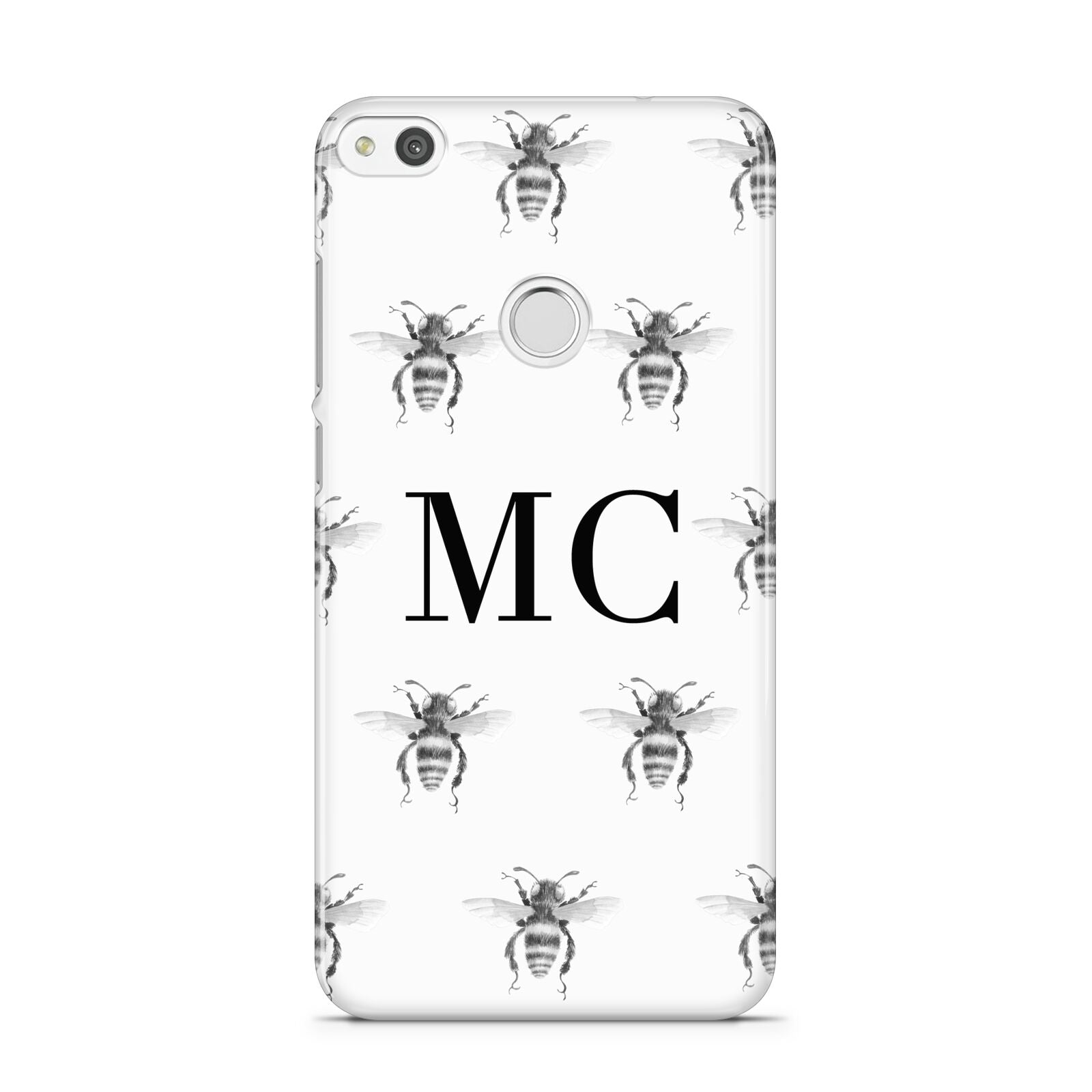 Monochrome Bees with Monogram Huawei P8 Lite Case