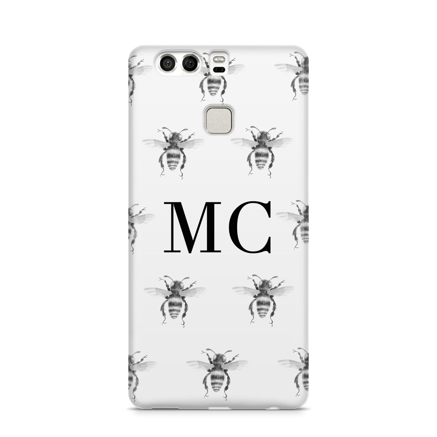 Monochrome Bees with Monogram Huawei P9 Case