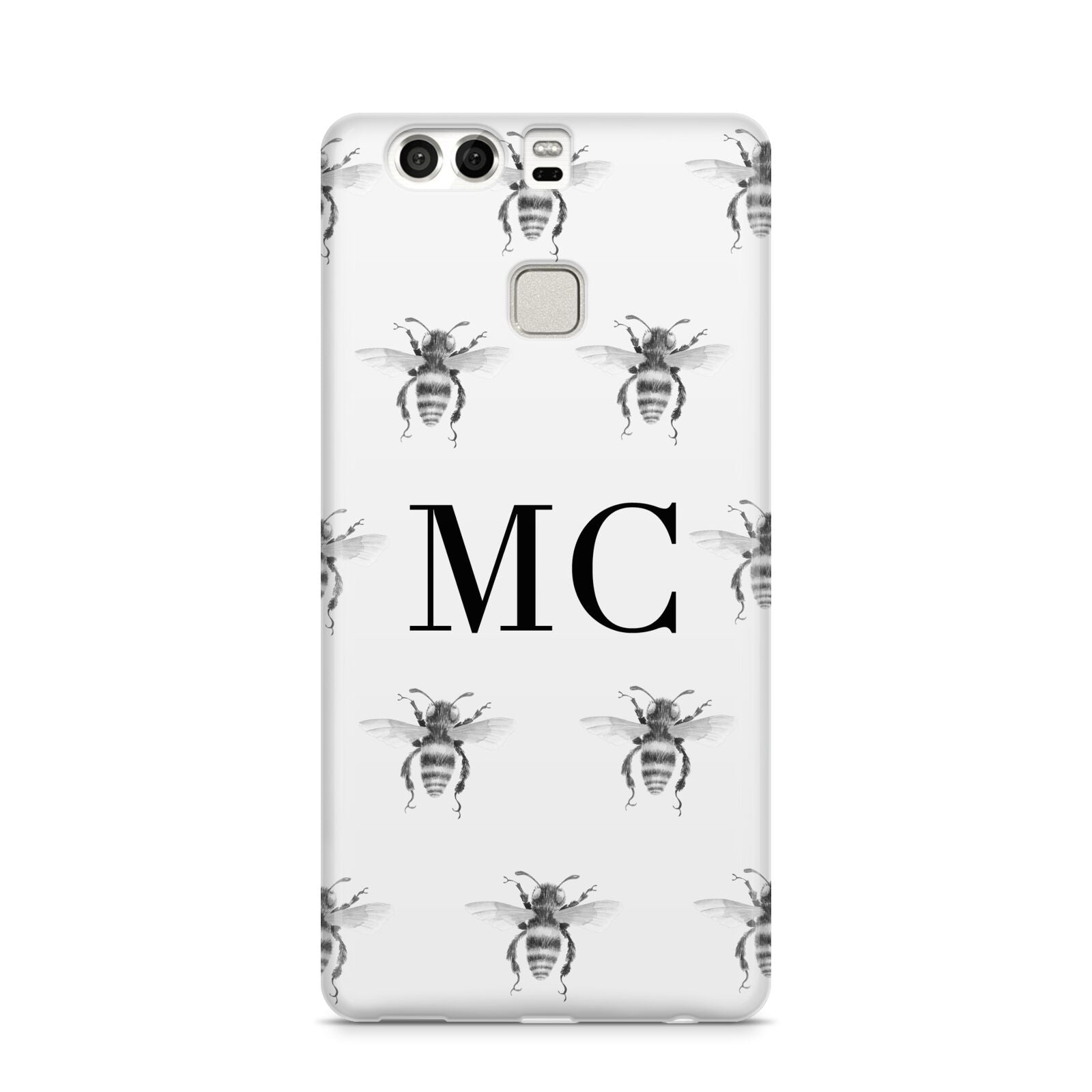 Monochrome Bees with Monogram Huawei P9 Case