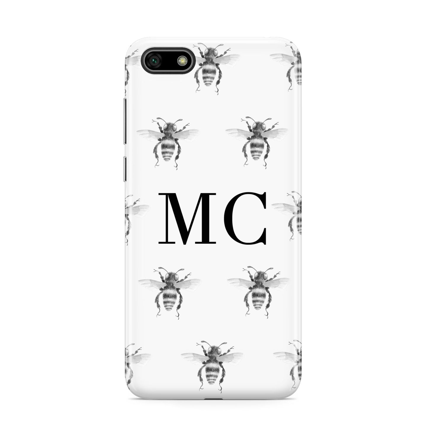 Monochrome Bees with Monogram Huawei Y5 Prime 2018 Phone Case