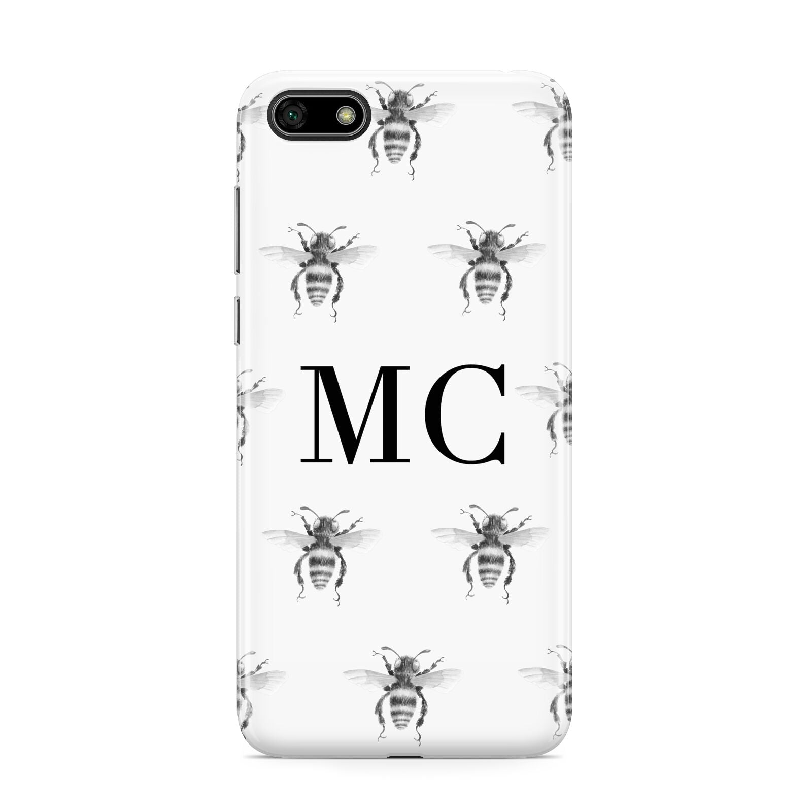 Monochrome Bees with Monogram Huawei Y5 Prime 2018 Phone Case