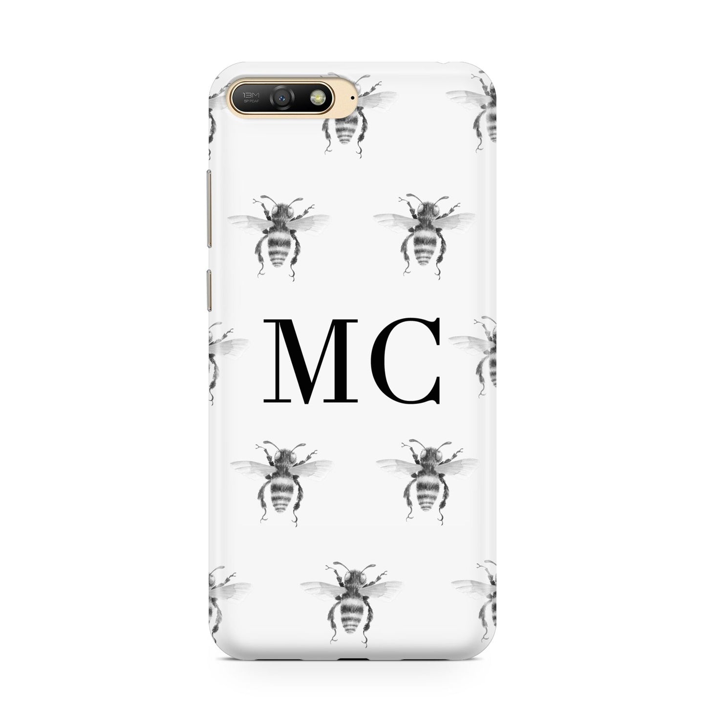 Monochrome Bees with Monogram Huawei Y6 2018