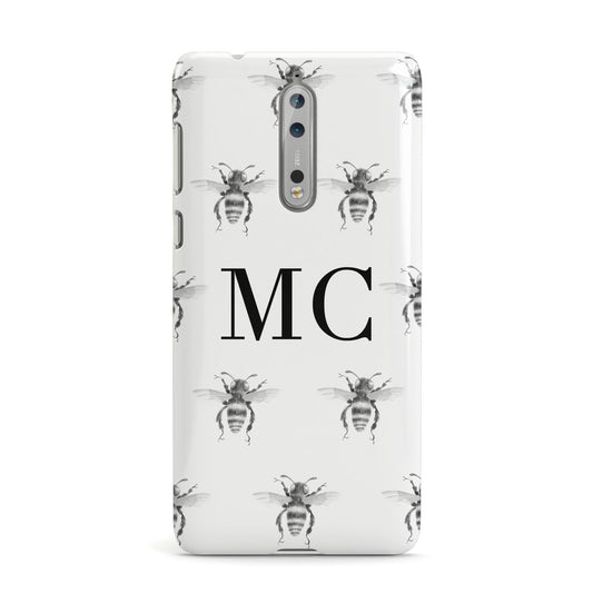 Monochrome Bees with Monogram Nokia Case