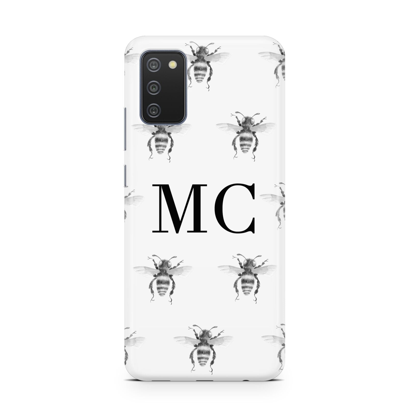 Monochrome Bees with Monogram Samsung A02s Case