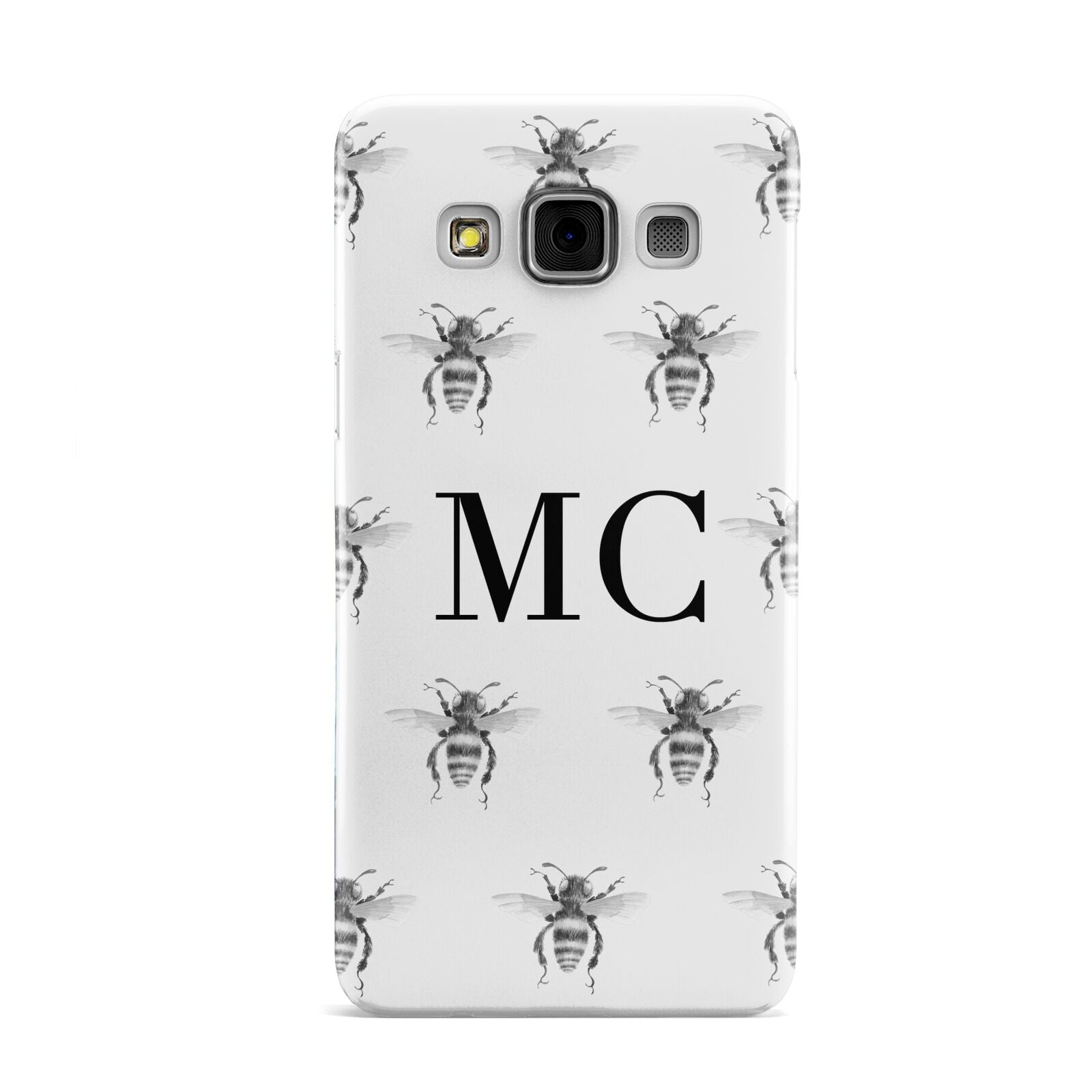 Monochrome Bees with Monogram Samsung Galaxy A3 Case