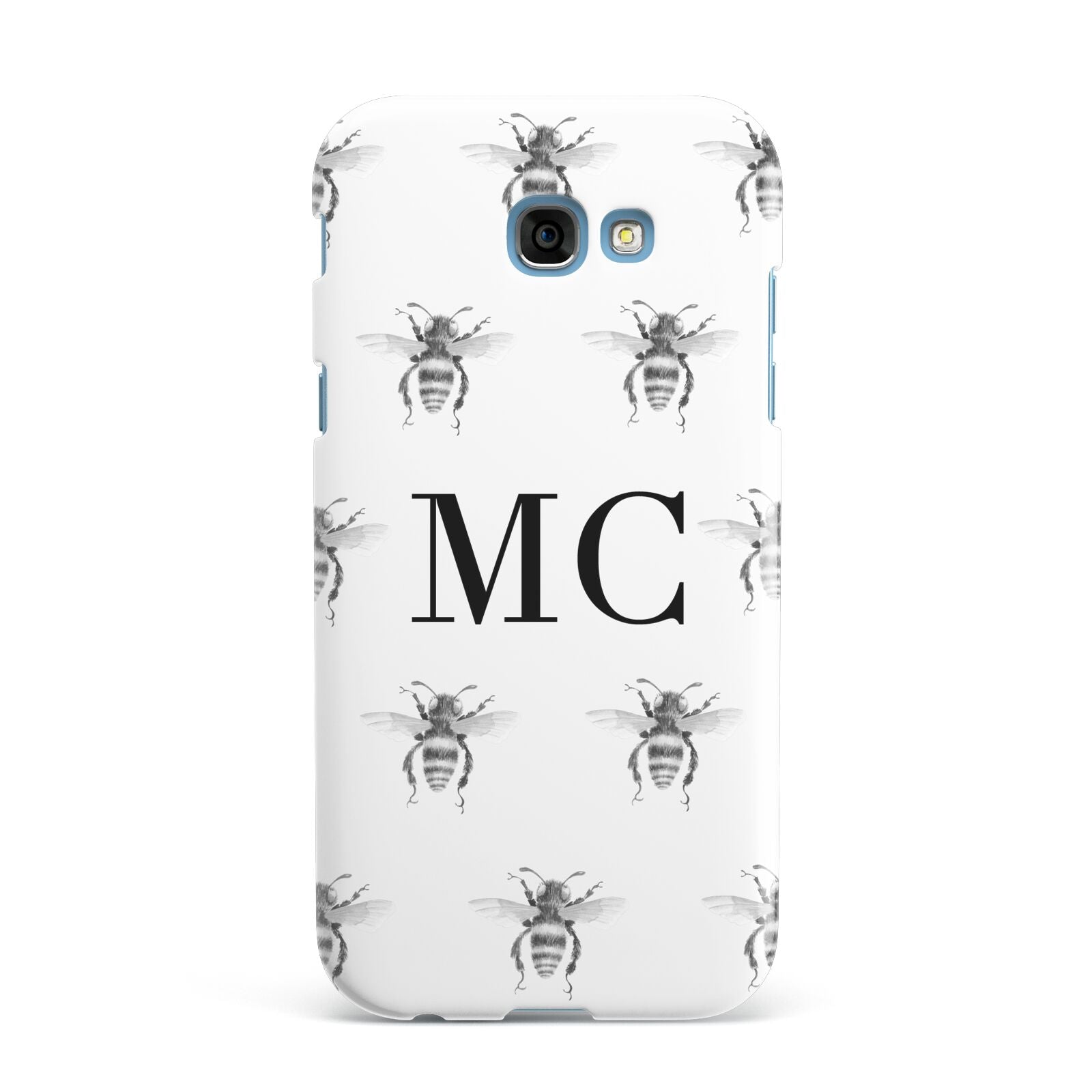 Monochrome Bees with Monogram Samsung Galaxy A7 2017 Case