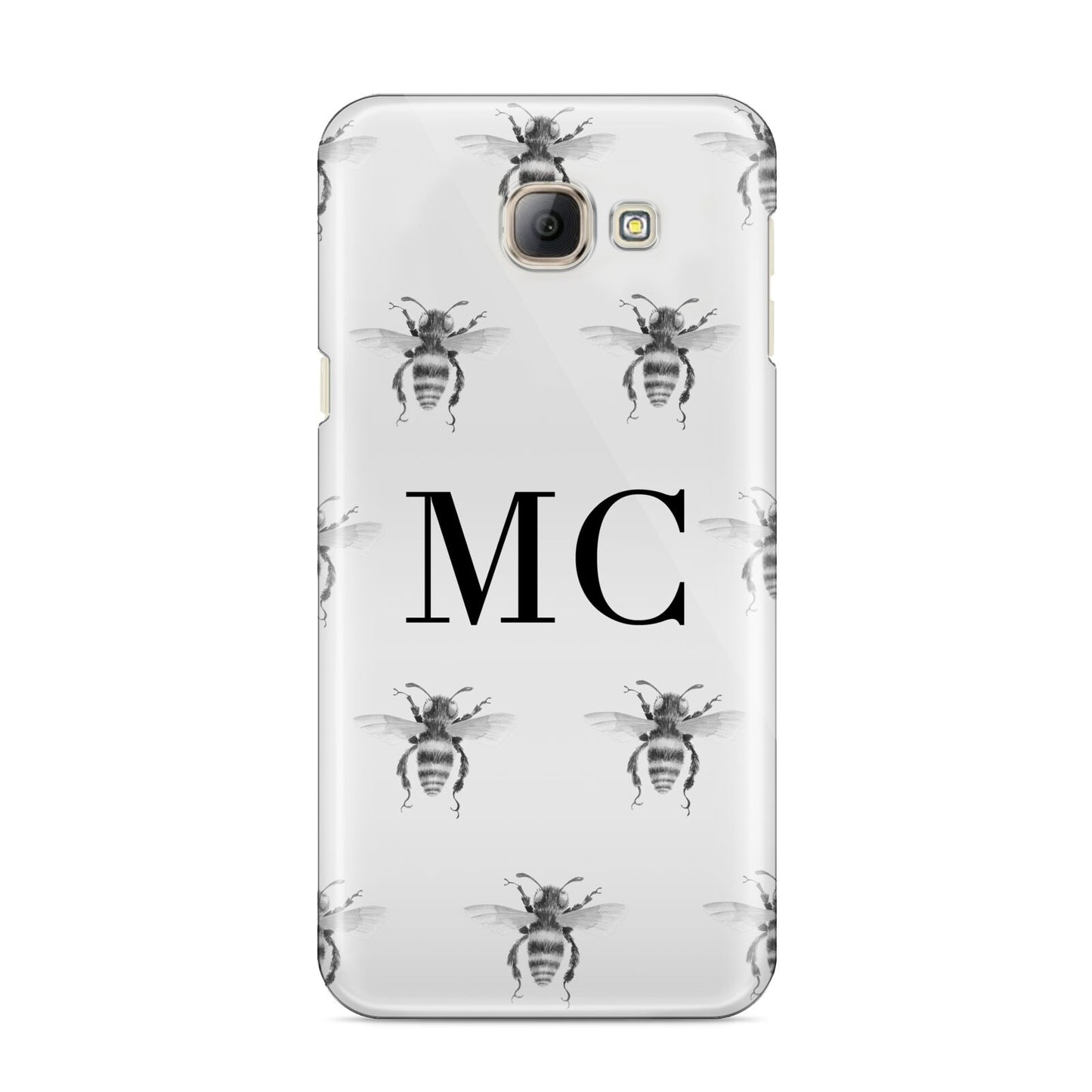 Monochrome Bees with Monogram Samsung Galaxy A8 2016 Case