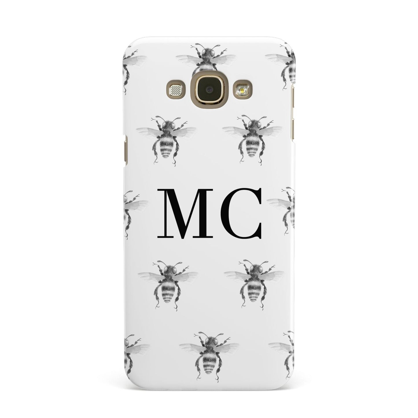 Monochrome Bees with Monogram Samsung Galaxy A8 Case