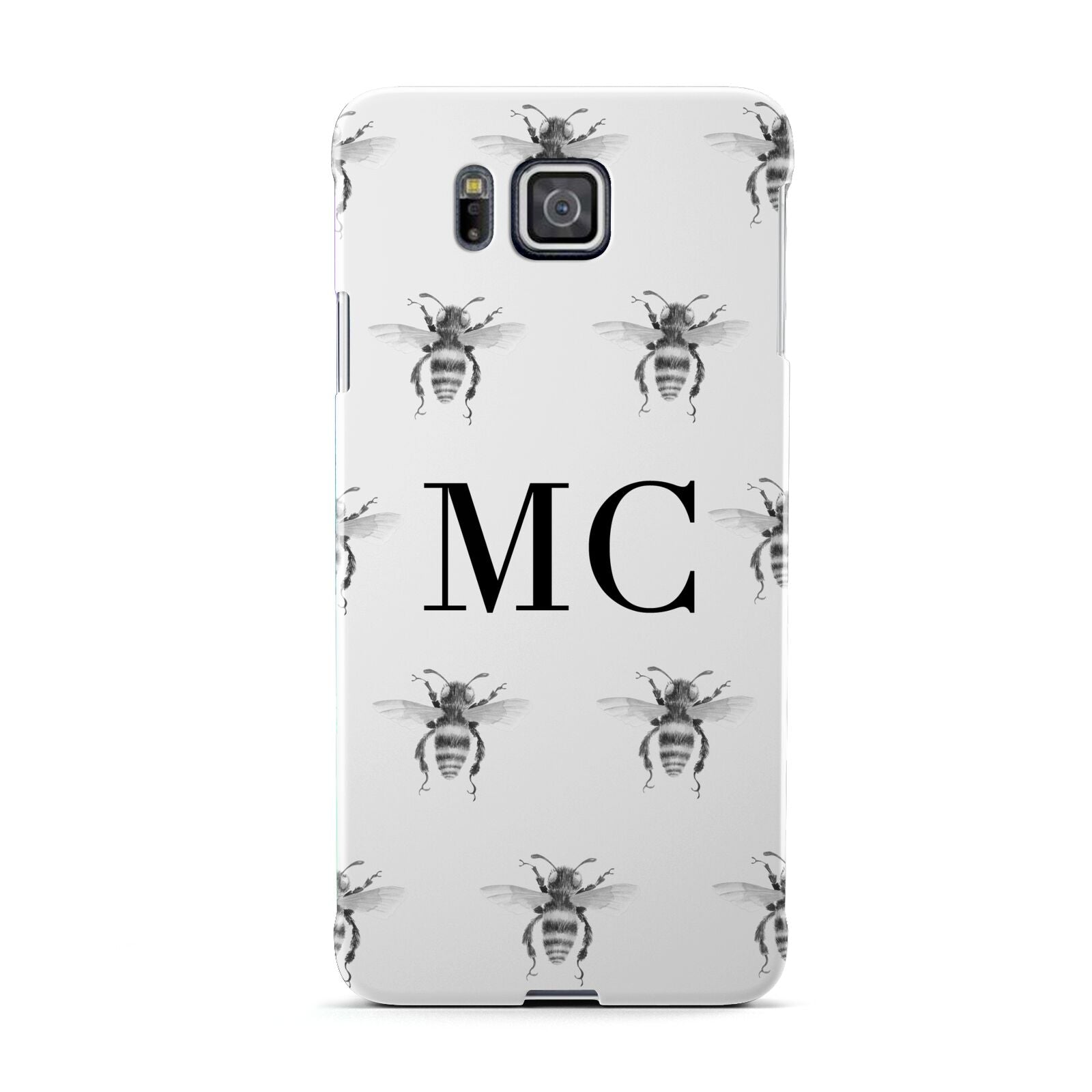 Monochrome Bees with Monogram Samsung Galaxy Alpha Case