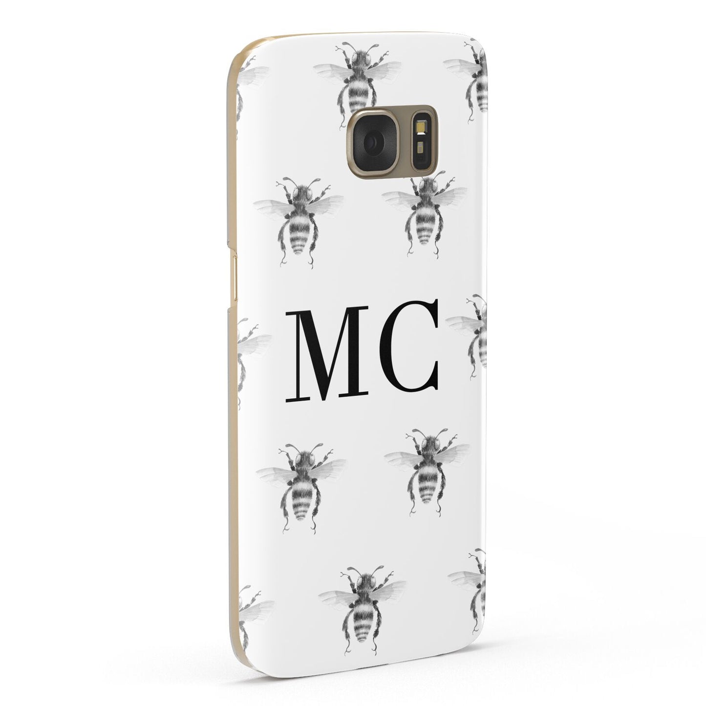 Monochrome Bees with Monogram Samsung Galaxy Case Fourty Five Degrees