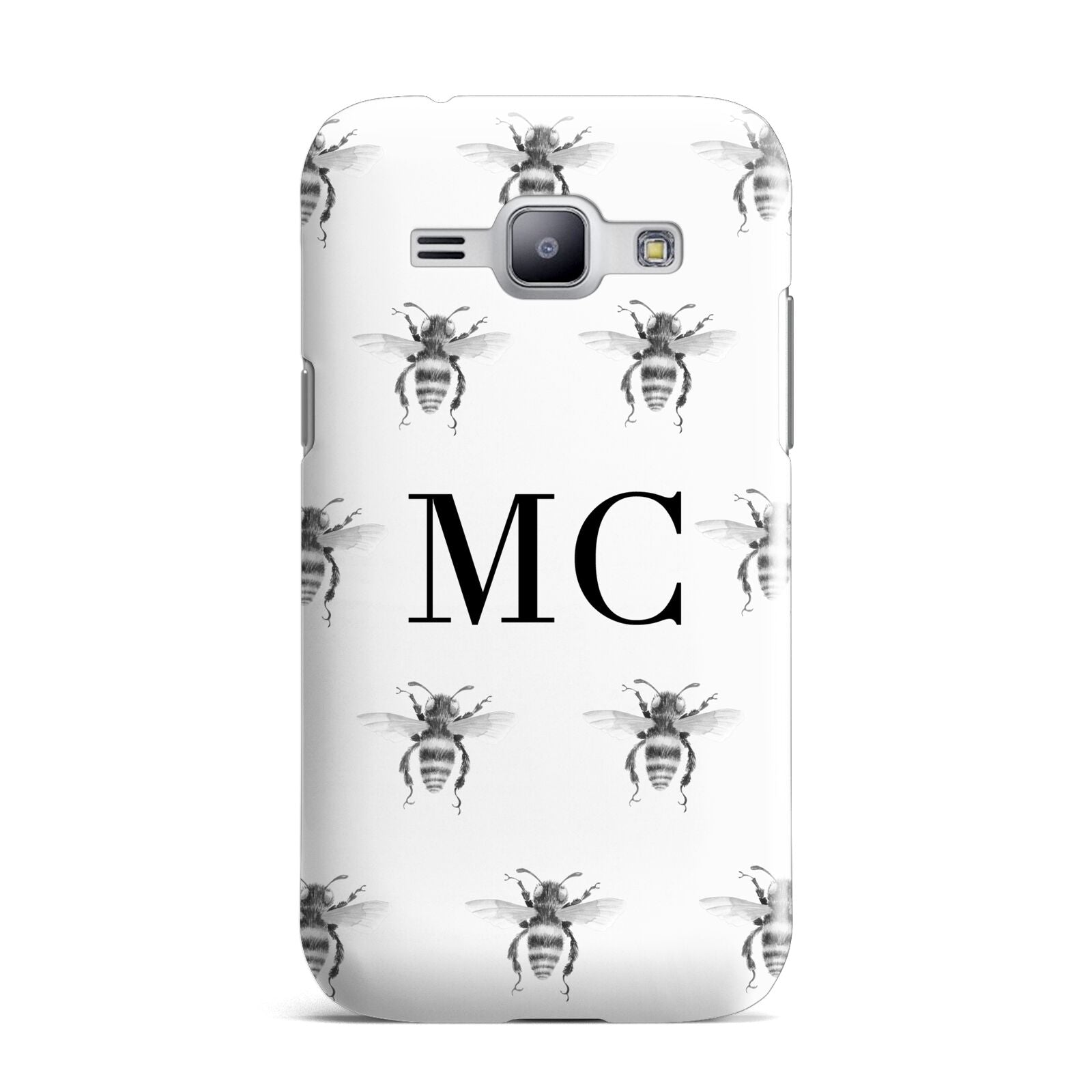 Monochrome Bees with Monogram Samsung Galaxy J1 2015 Case