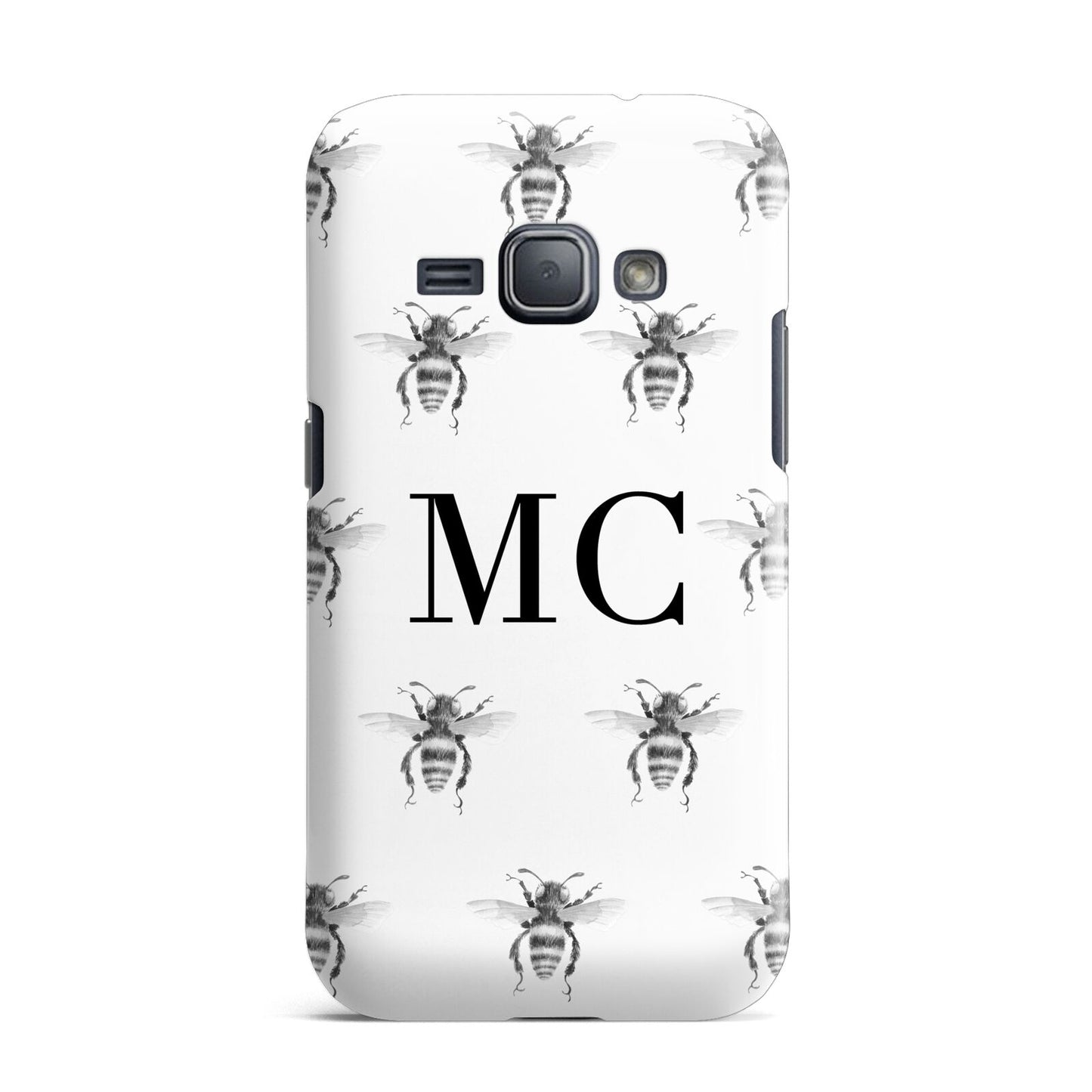 Monochrome Bees with Monogram Samsung Galaxy J1 2016 Case