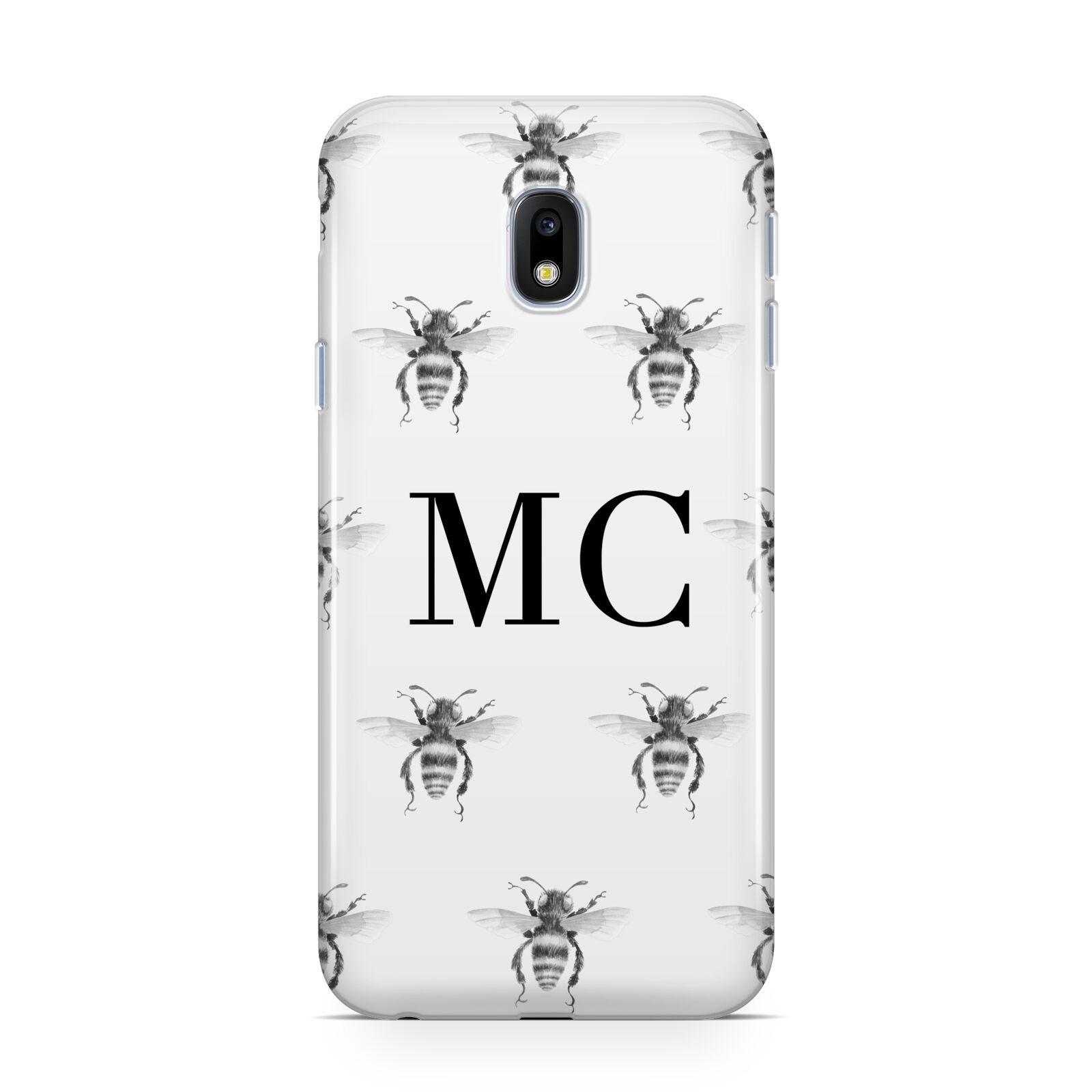 Monochrome Bees with Monogram Samsung Galaxy J3 2017 Case